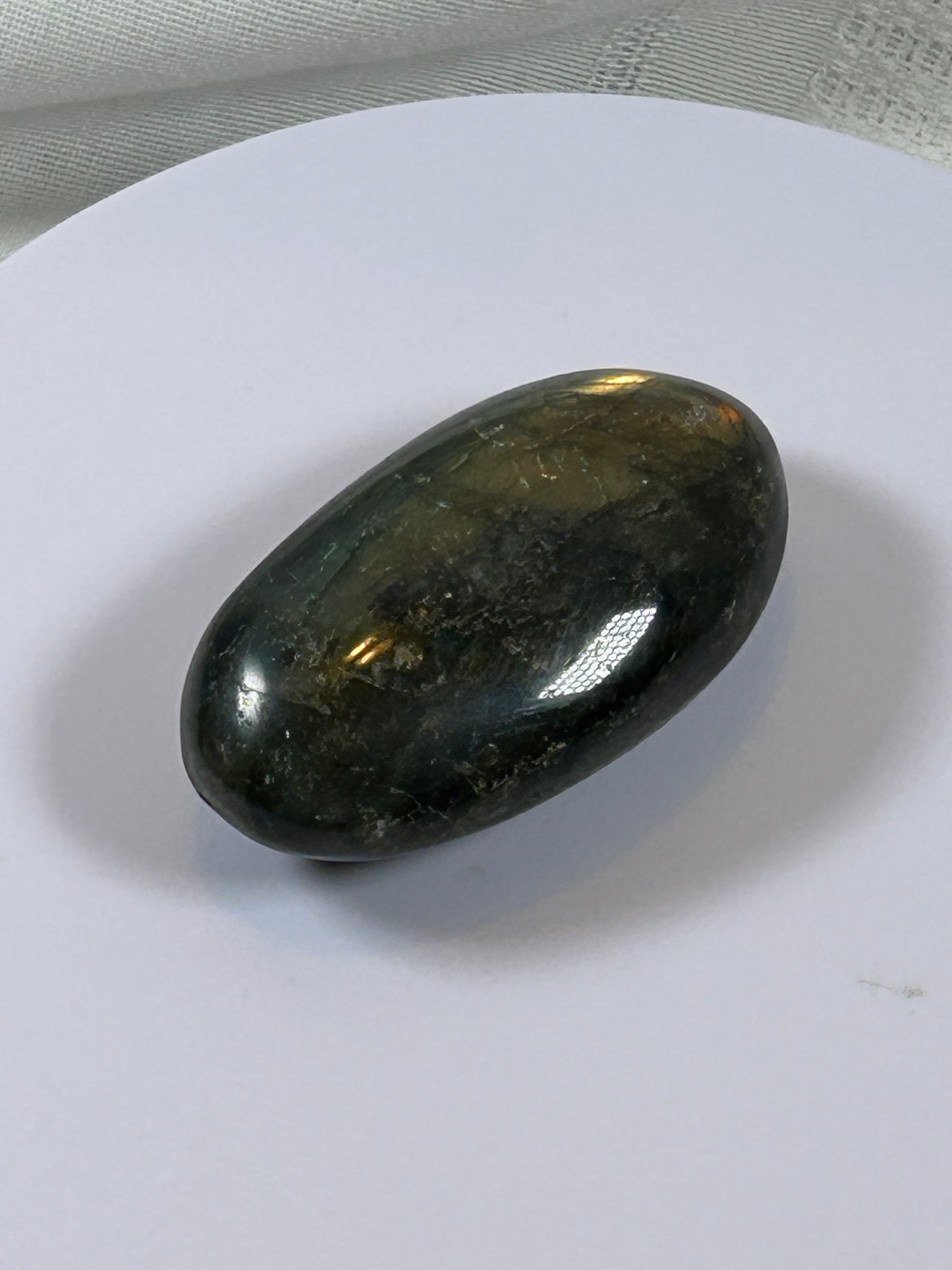 (#128) - LABRADORITE PALM STONE POLISHED - NEW