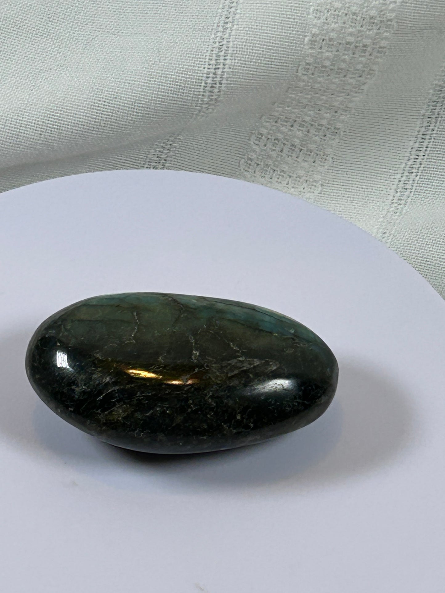 (#128) - LABRADORITE PALM STONE POLISHED - NEW