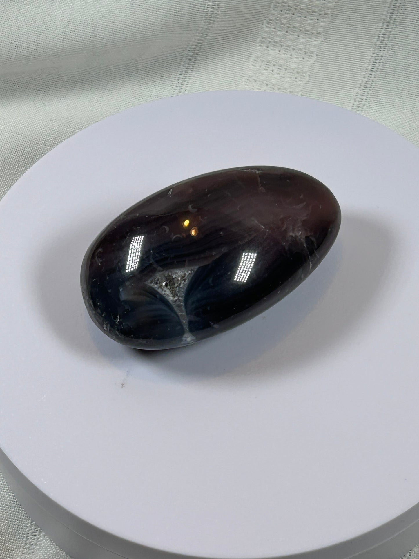 (#129) - AGATE PALM STONE POLISHED - NEW