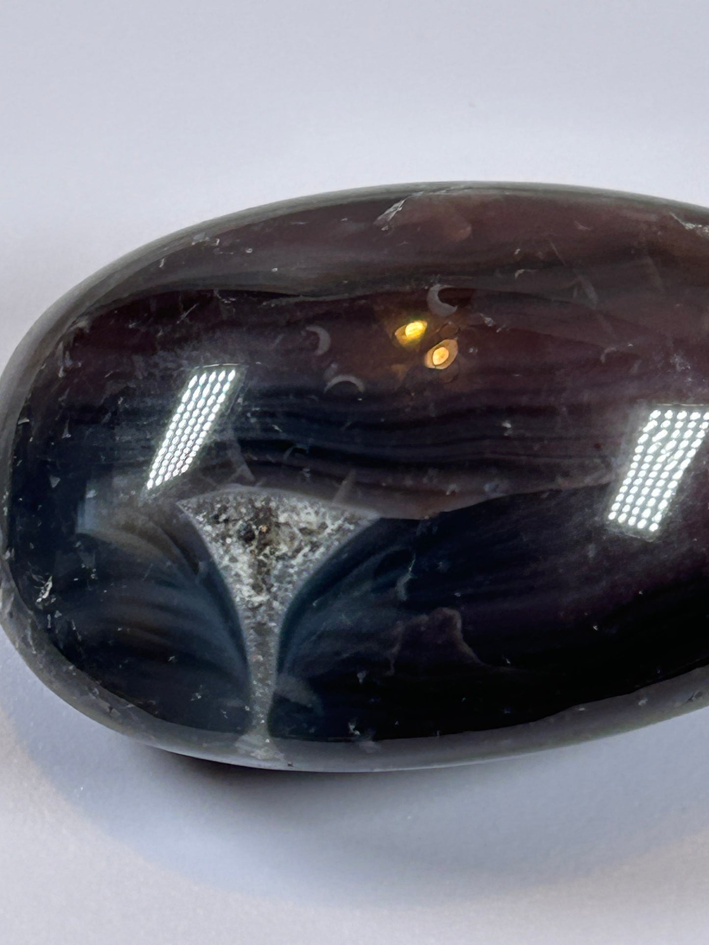 (#129) - AGATE PALM STONE POLISHED - NEW