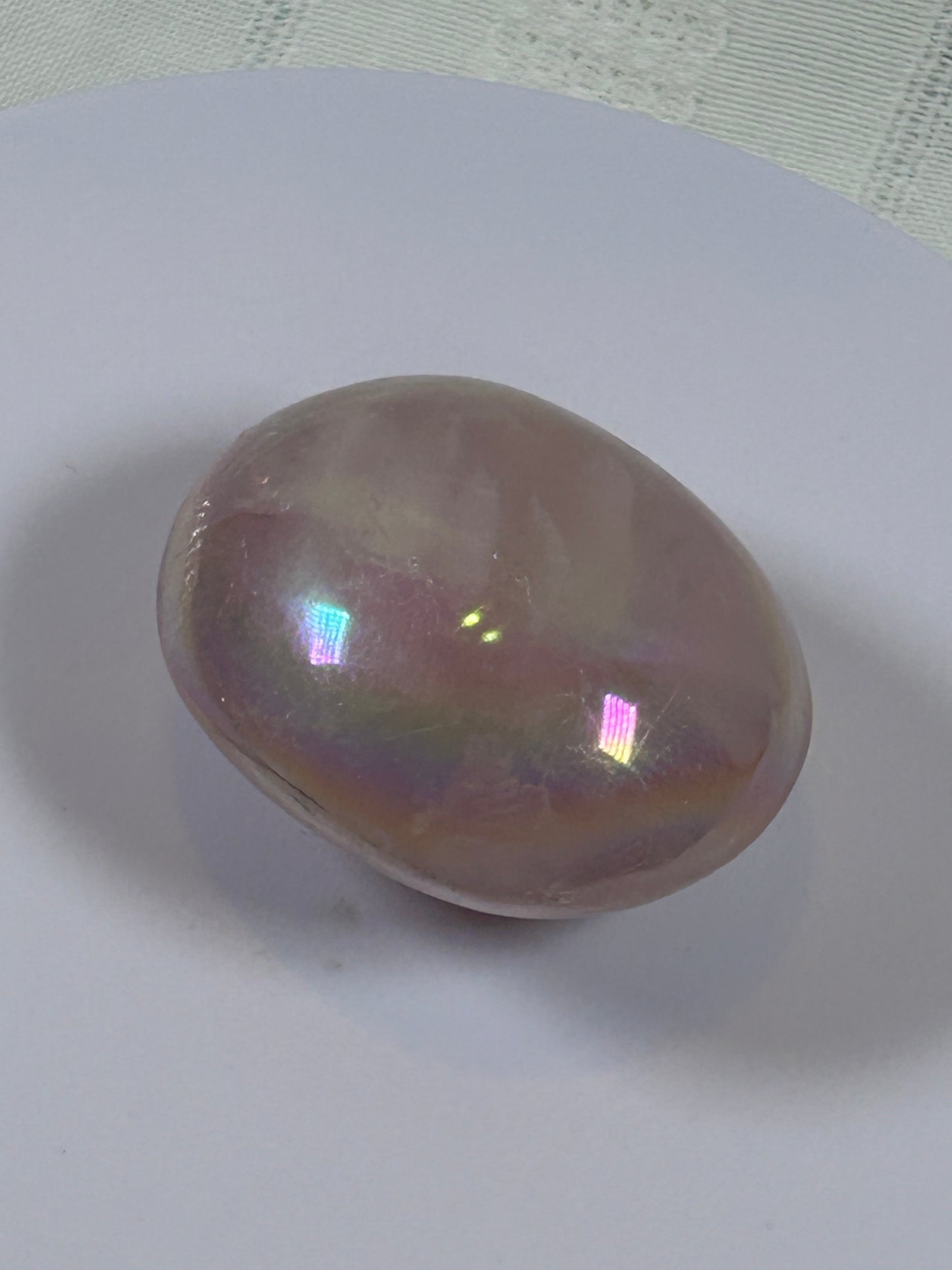 (#131) - ANGEL AURA QUARTZ PALM STONE POLISHED - NEW