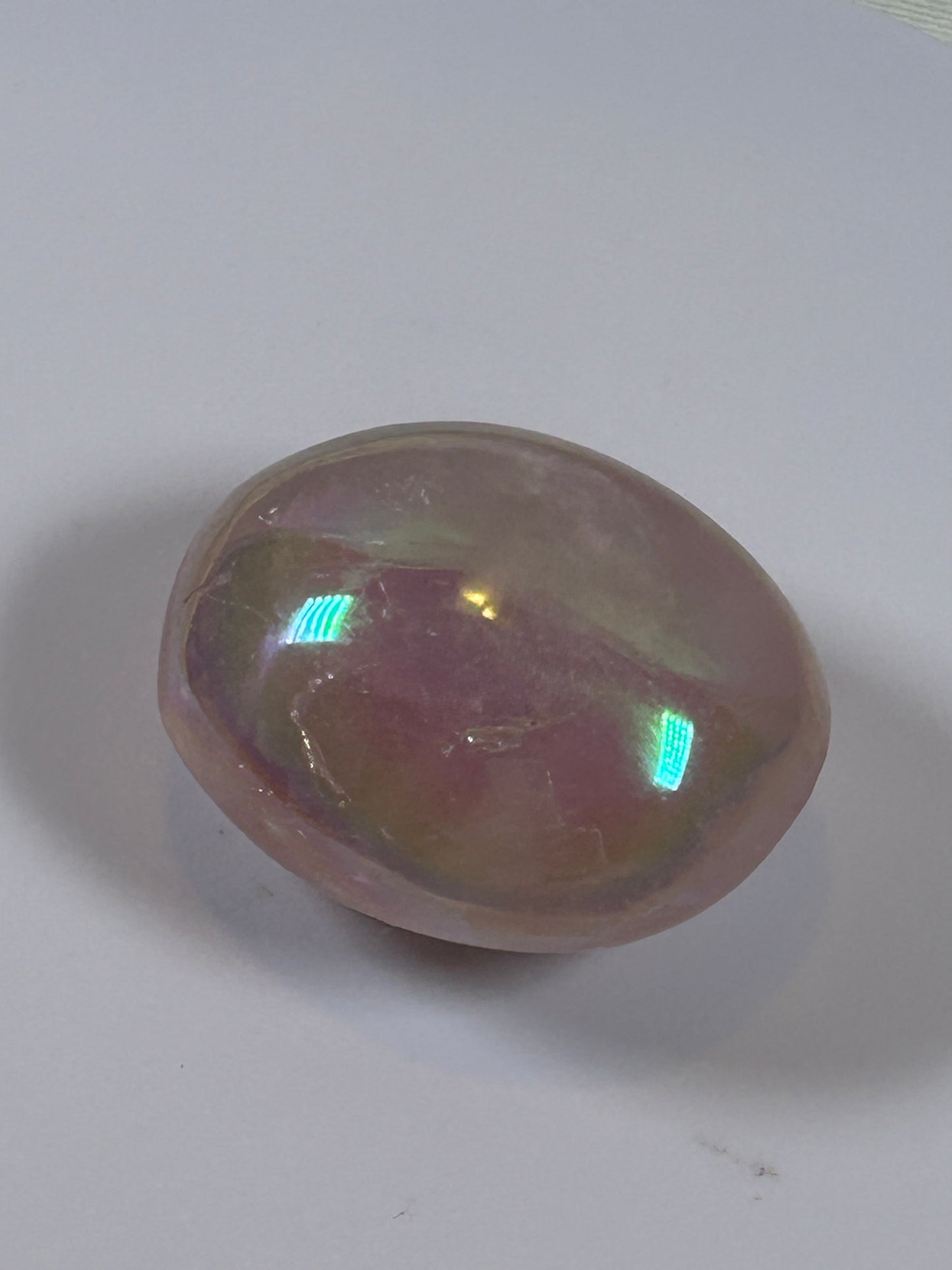 (#132) - ANGEL AURA QUARTZ PALM STONE POLISHED - NEW