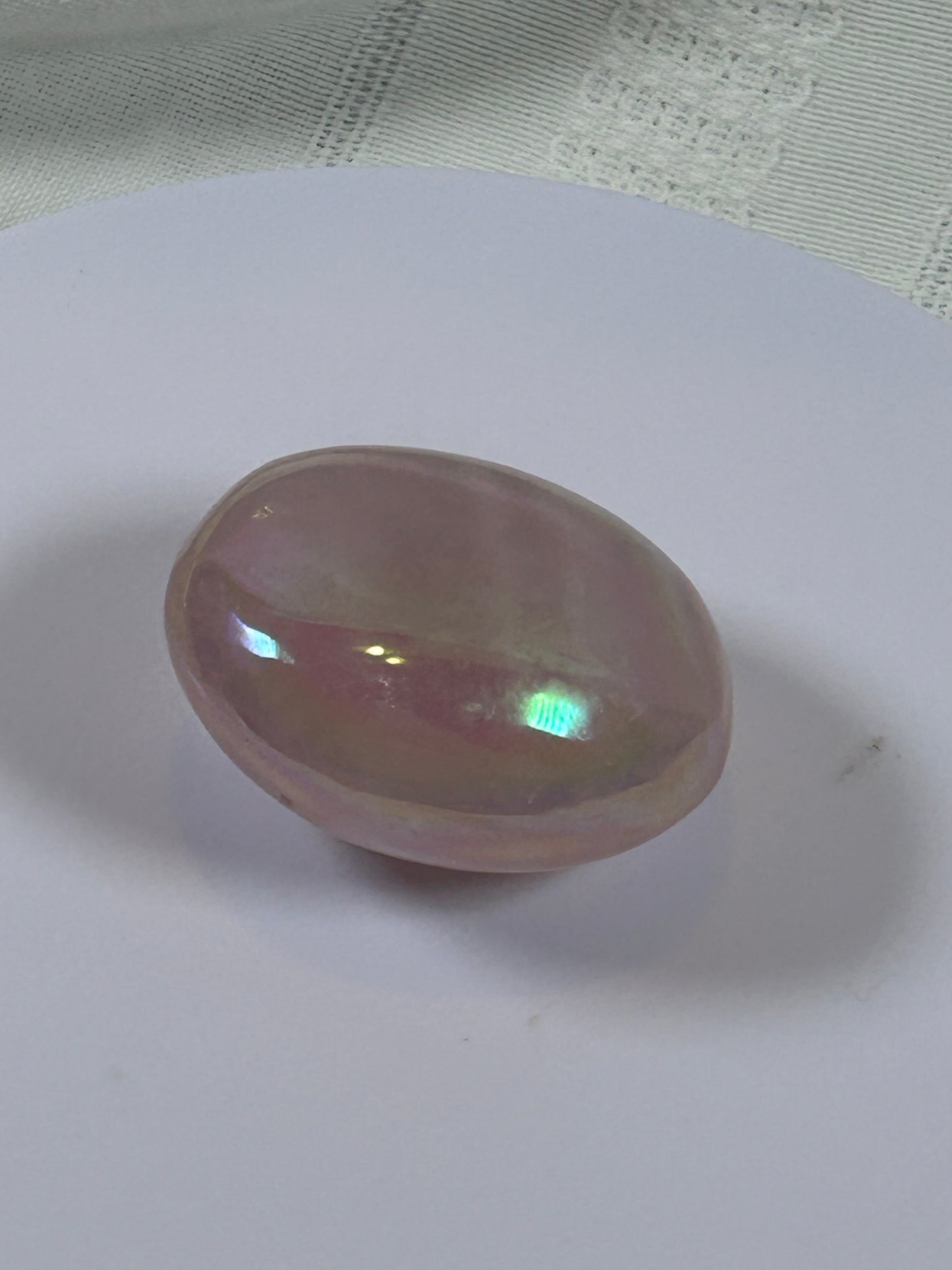 (#132) - ANGEL AURA QUARTZ PALM STONE POLISHED - NEW