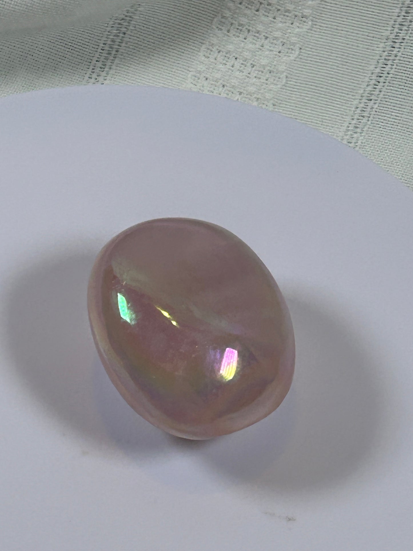 (#132) - ANGEL AURA QUARTZ PALM STONE POLISHED - NEW