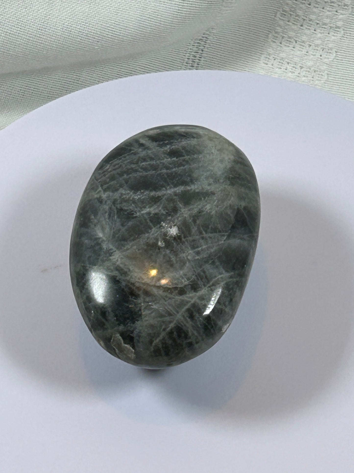 (#134) - LABRADORITE PALM STONE POLISHED - NEW
