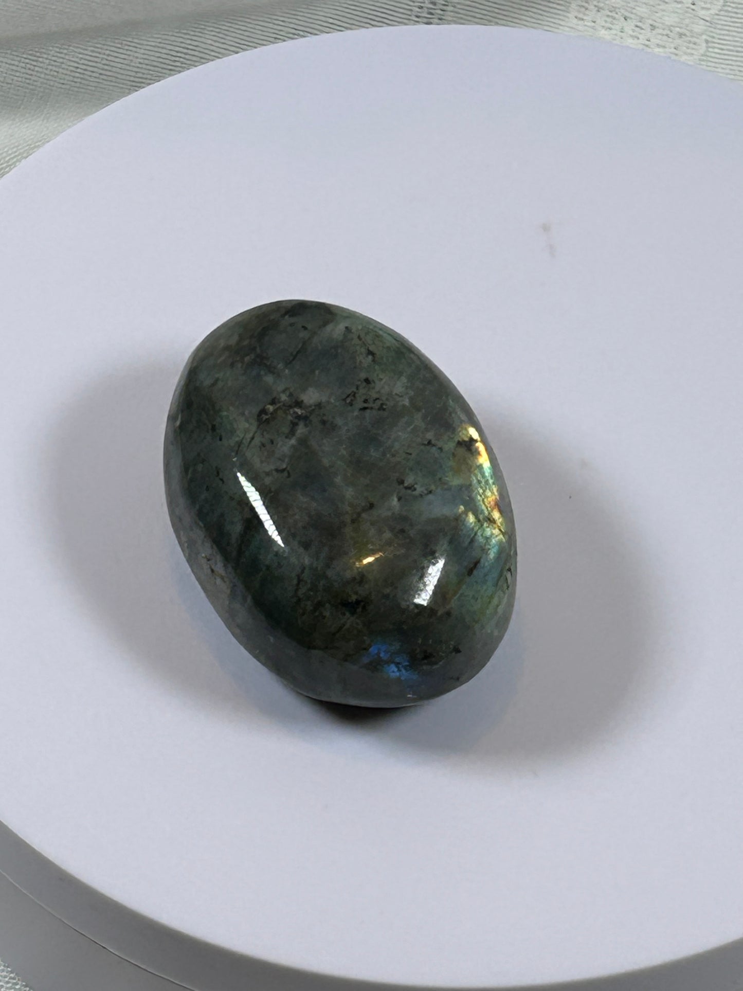 (#135) - LABRADORITE PALM STONE POLISHED - NEW