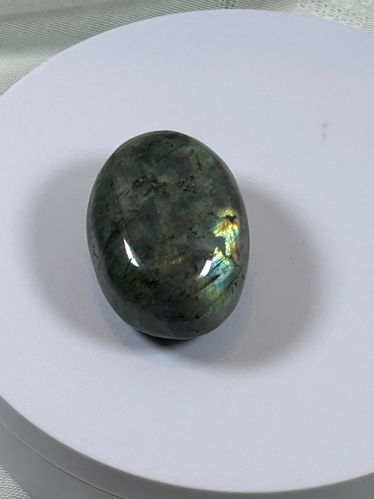 (#135) - LABRADORITE PALM STONE POLISHED - NEW