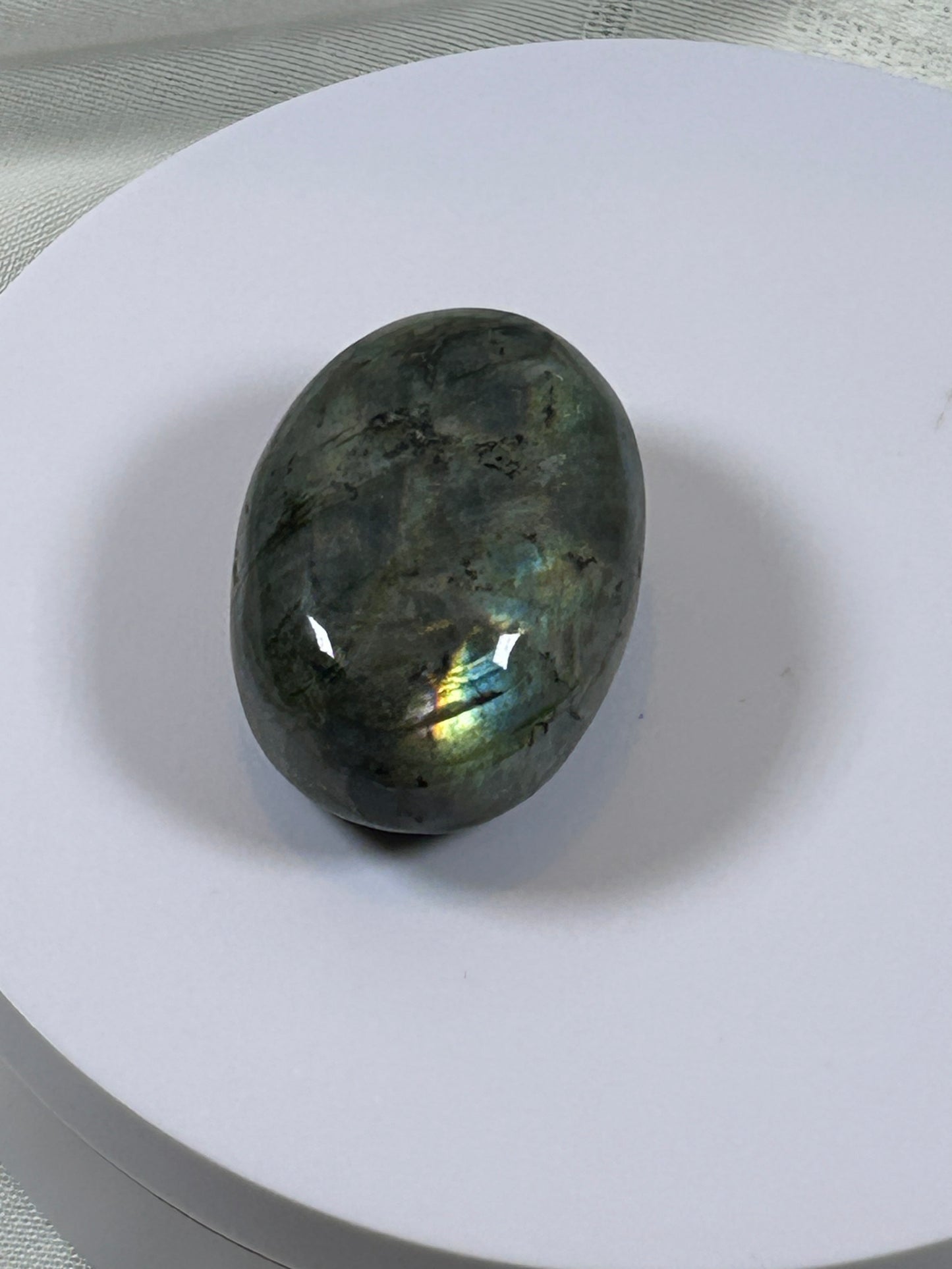(#135) - LABRADORITE PALM STONE POLISHED - NEW