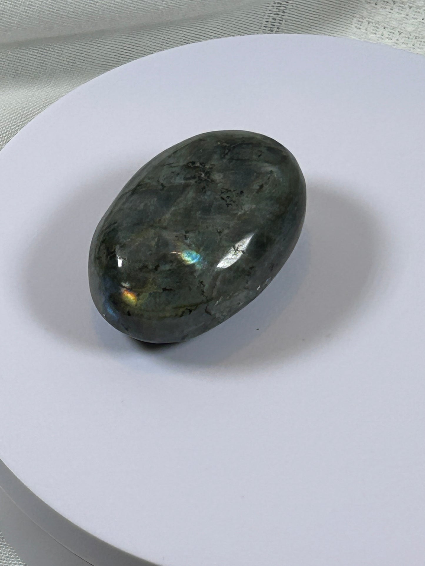 (#135) - LABRADORITE PALM STONE POLISHED - NEW