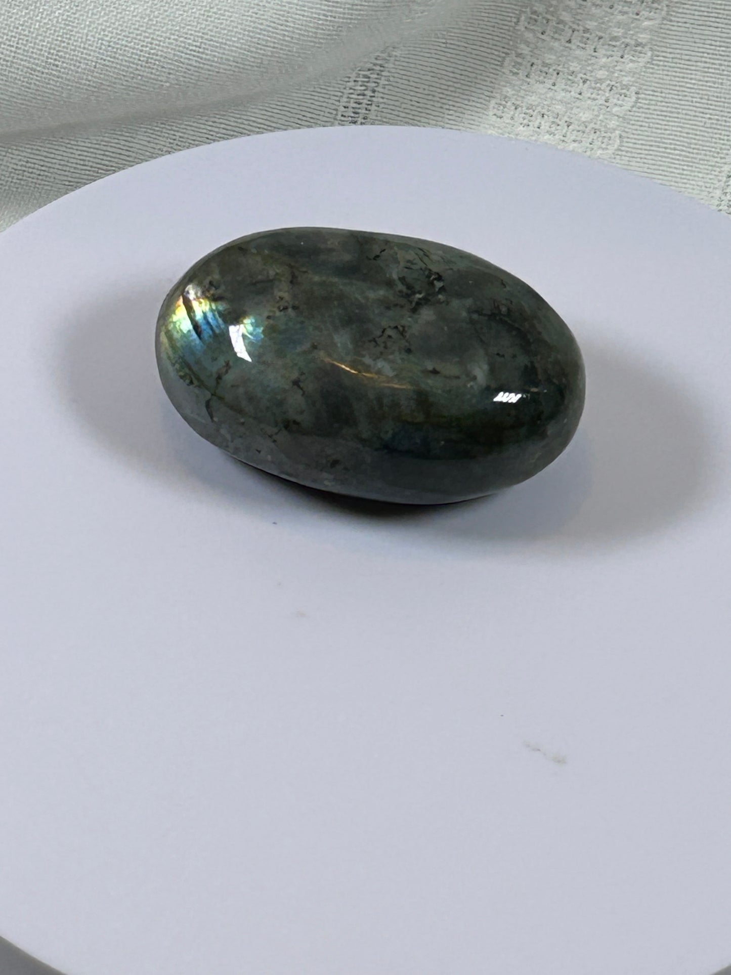 (#135) - LABRADORITE PALM STONE POLISHED - NEW