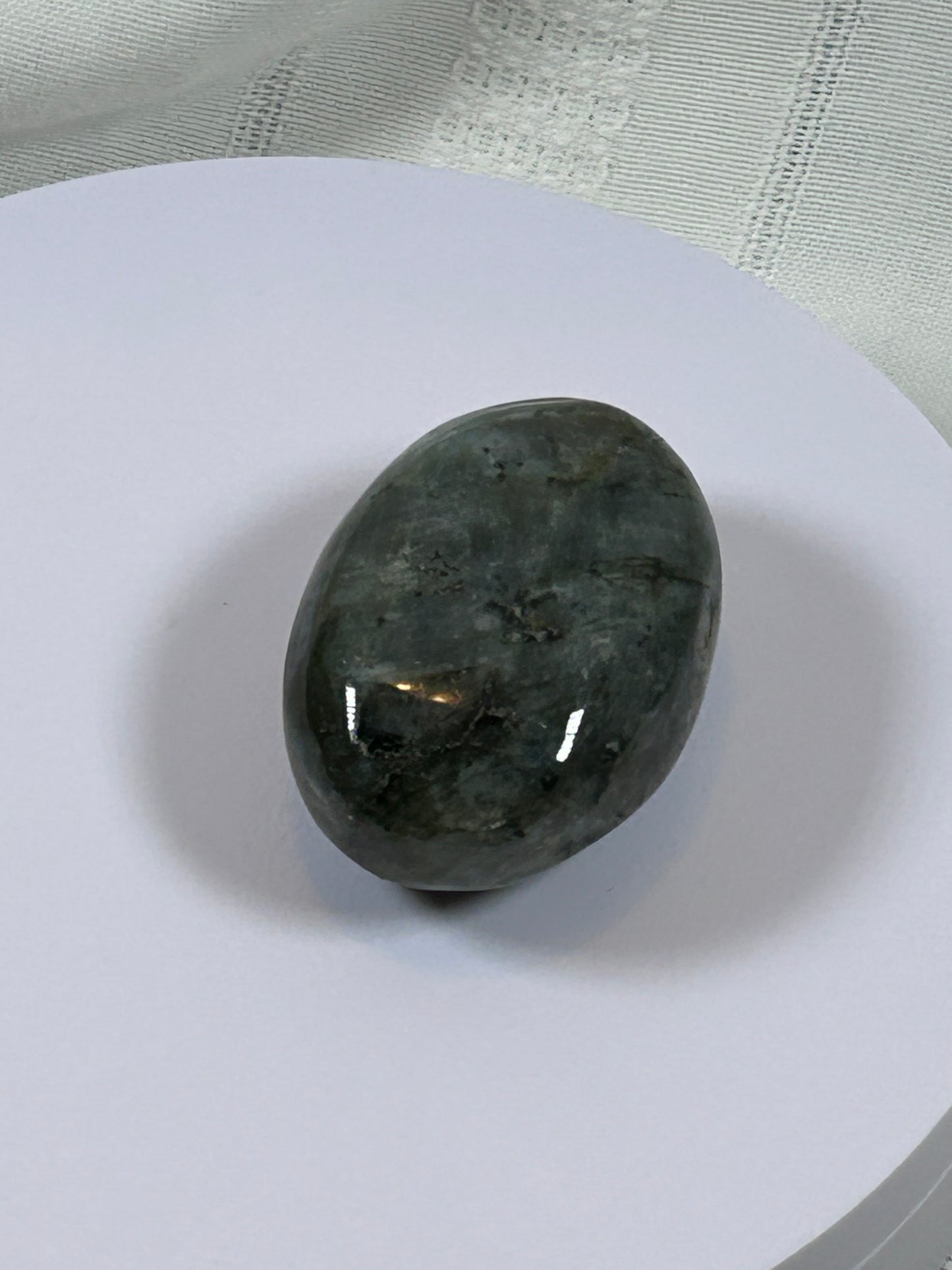 (#135) - LABRADORITE PALM STONE POLISHED - NEW