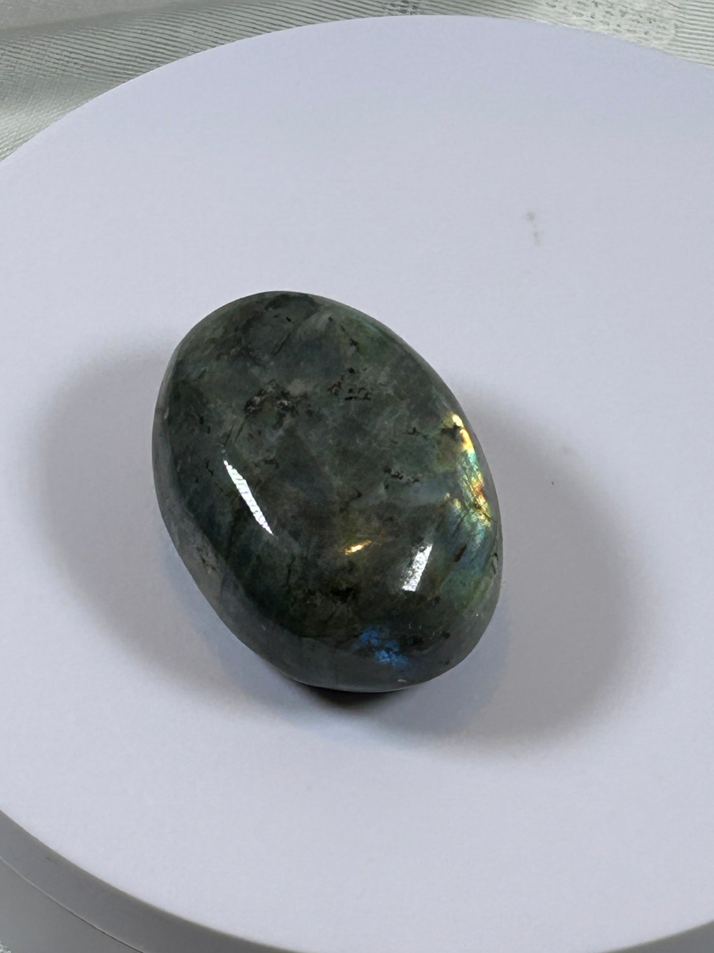 (#135) - LABRADORITE PALM STONE POLISHED - NEW