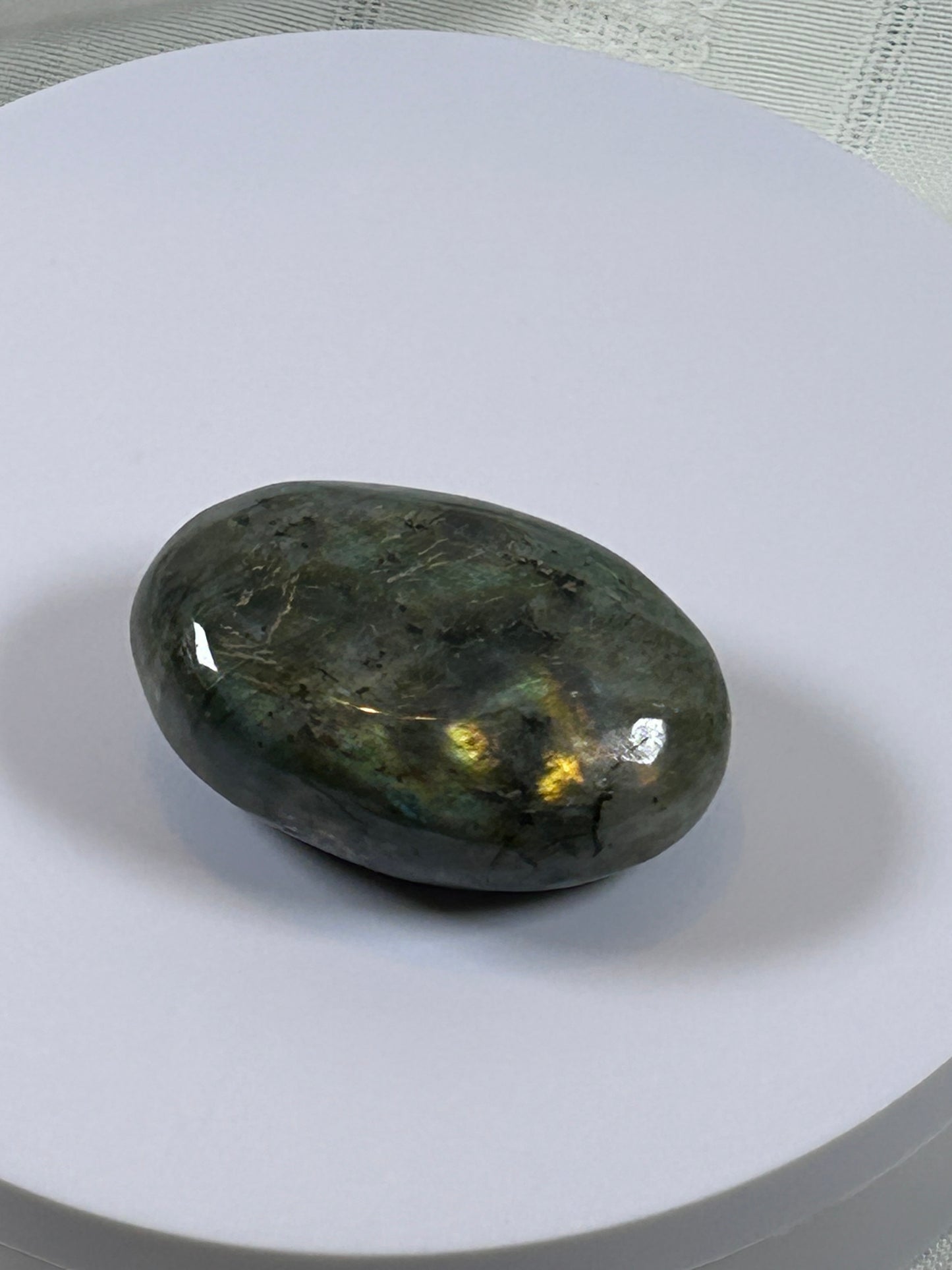 (#135) - LABRADORITE PALM STONE POLISHED - NEW