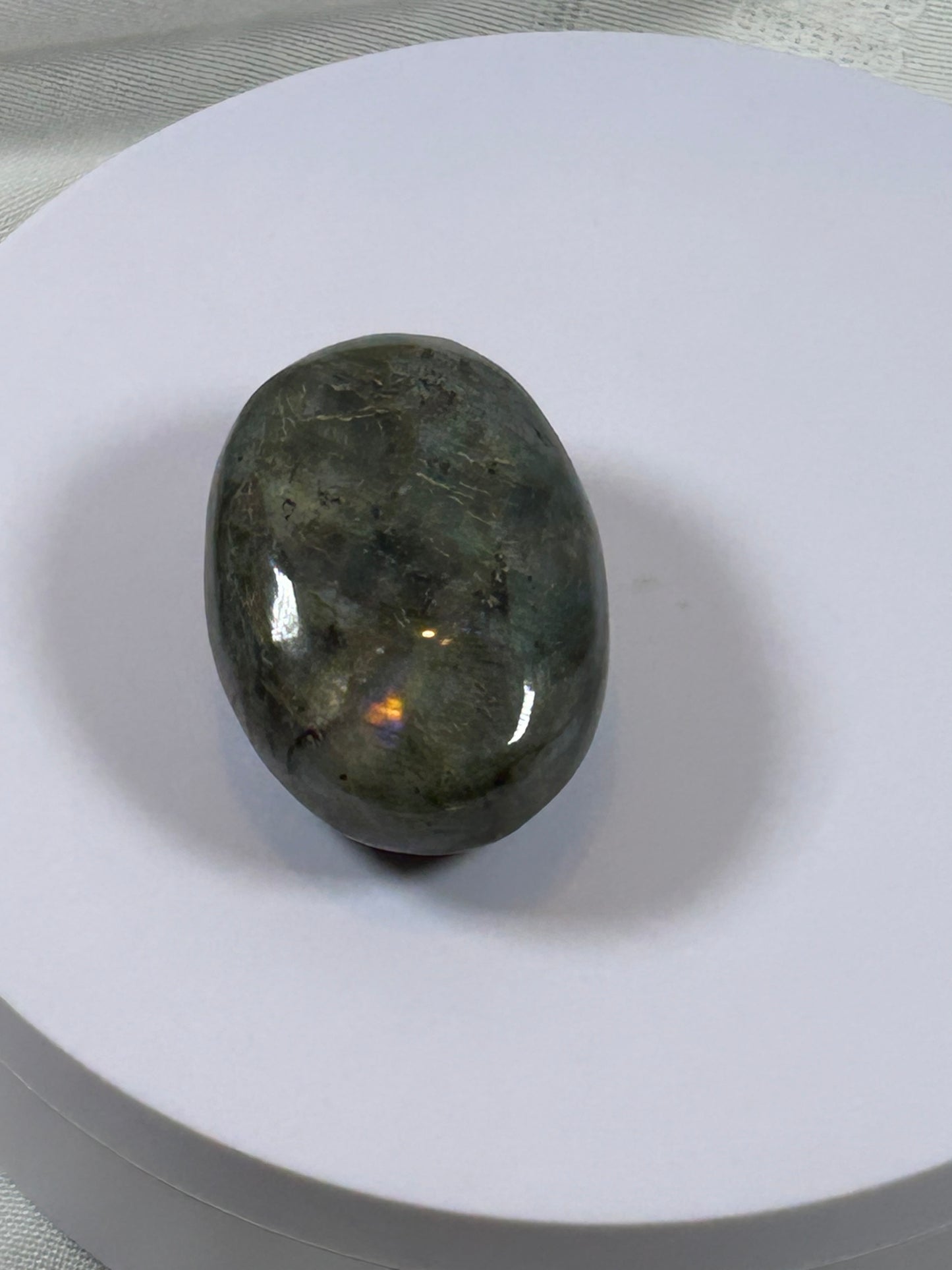 (#135) - LABRADORITE PALM STONE POLISHED - NEW