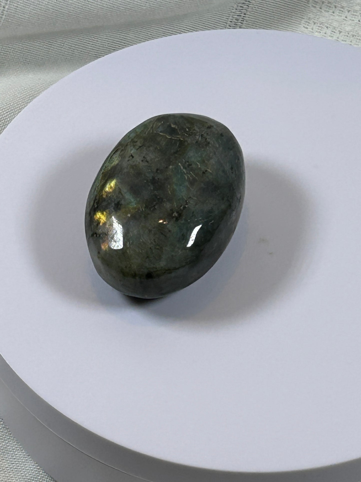 (#135) - LABRADORITE PALM STONE POLISHED - NEW