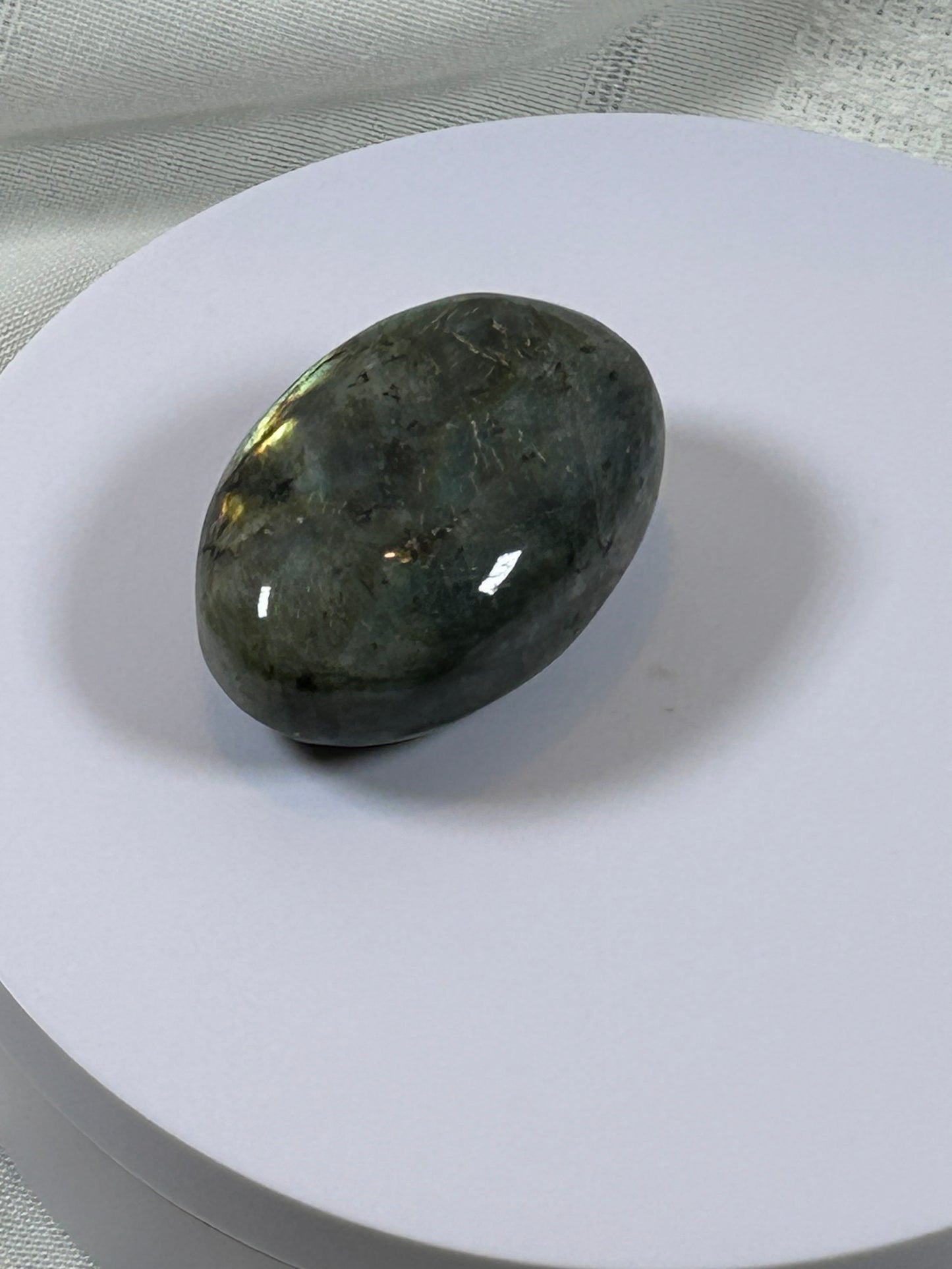 (#135) - LABRADORITE PALM STONE POLISHED - NEW