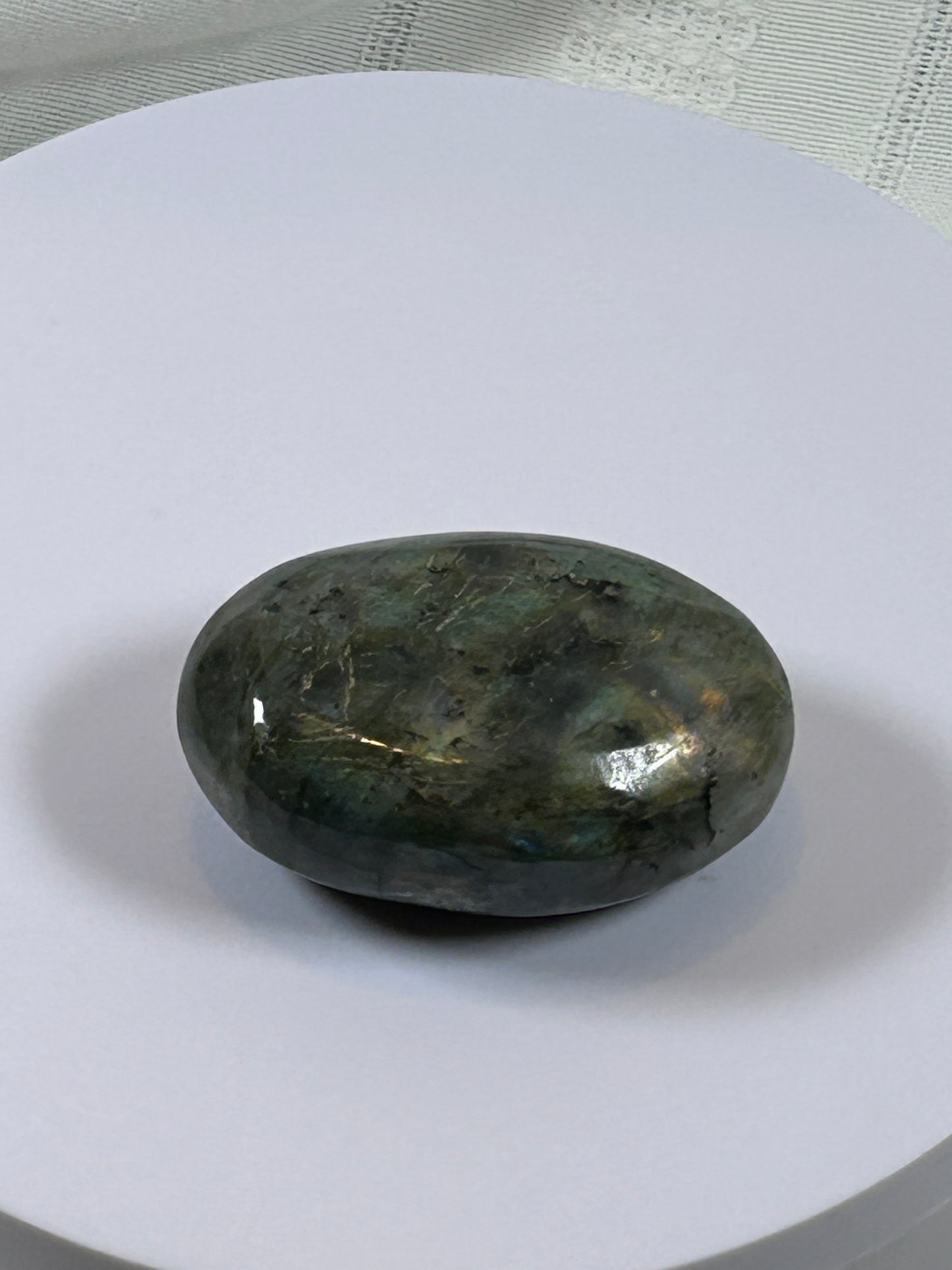 (#135) - LABRADORITE PALM STONE POLISHED - NEW
