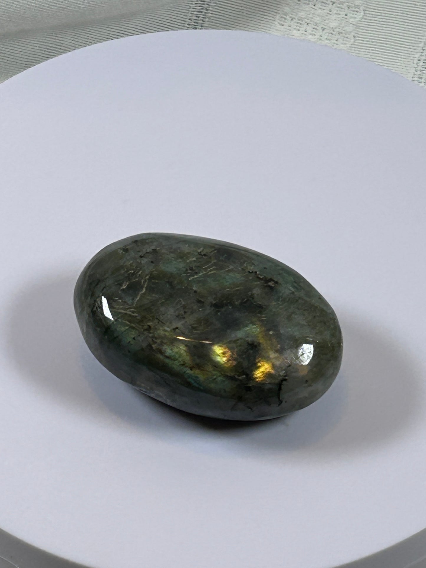 (#135) - LABRADORITE PALM STONE POLISHED - NEW