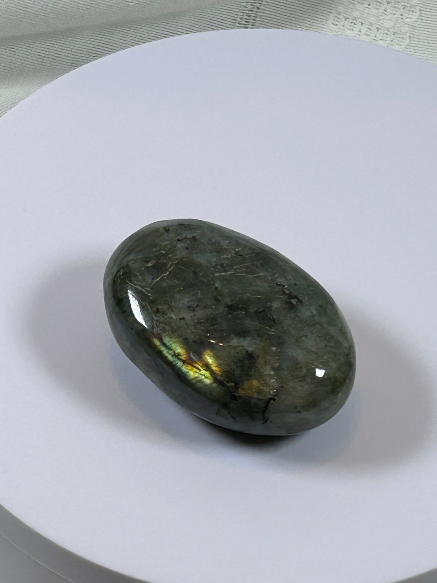 (#135) - LABRADORITE PALM STONE POLISHED - NEW