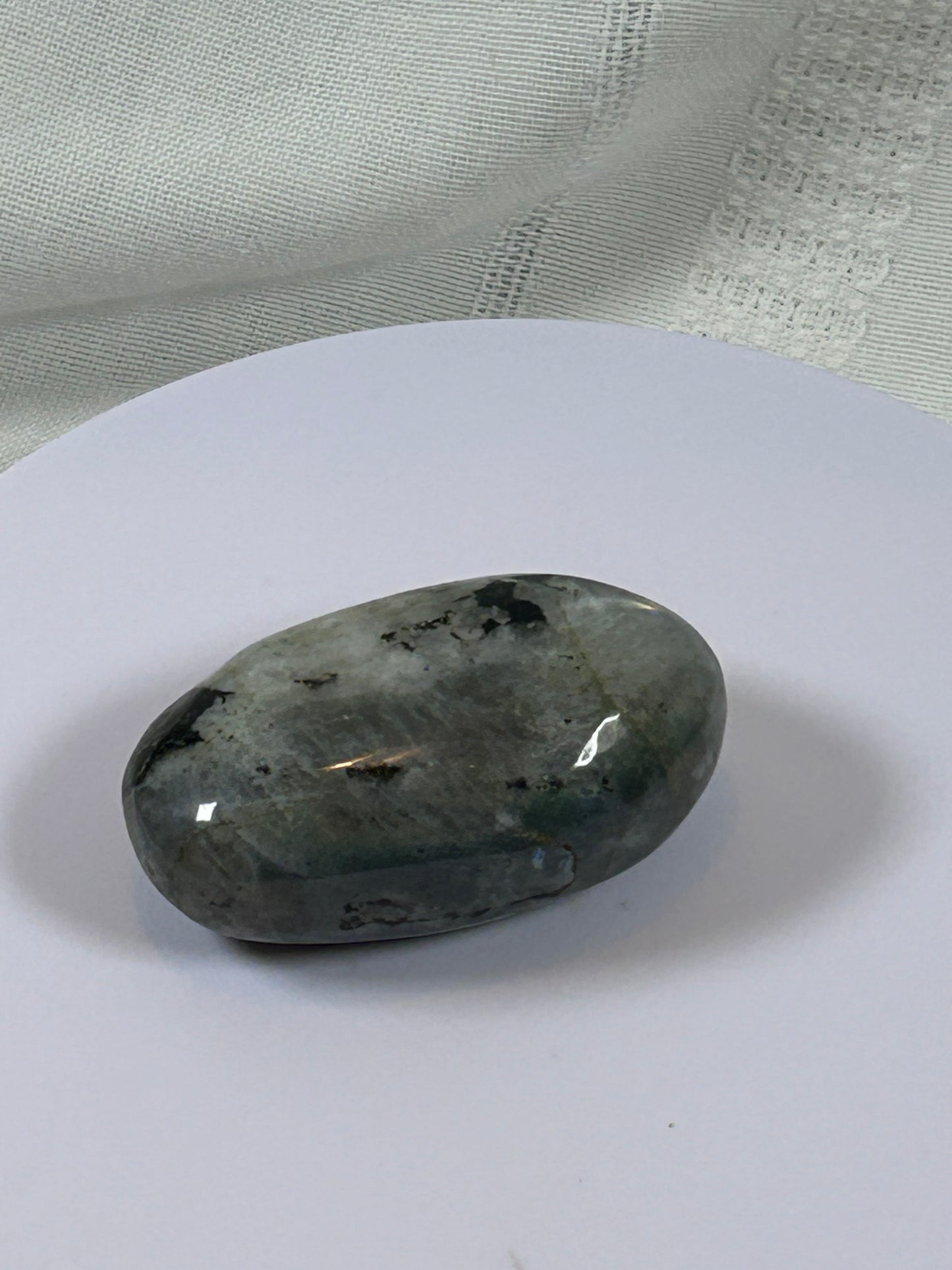 (#136) - LABRADORITE PALM STONE POLISHED - NEW