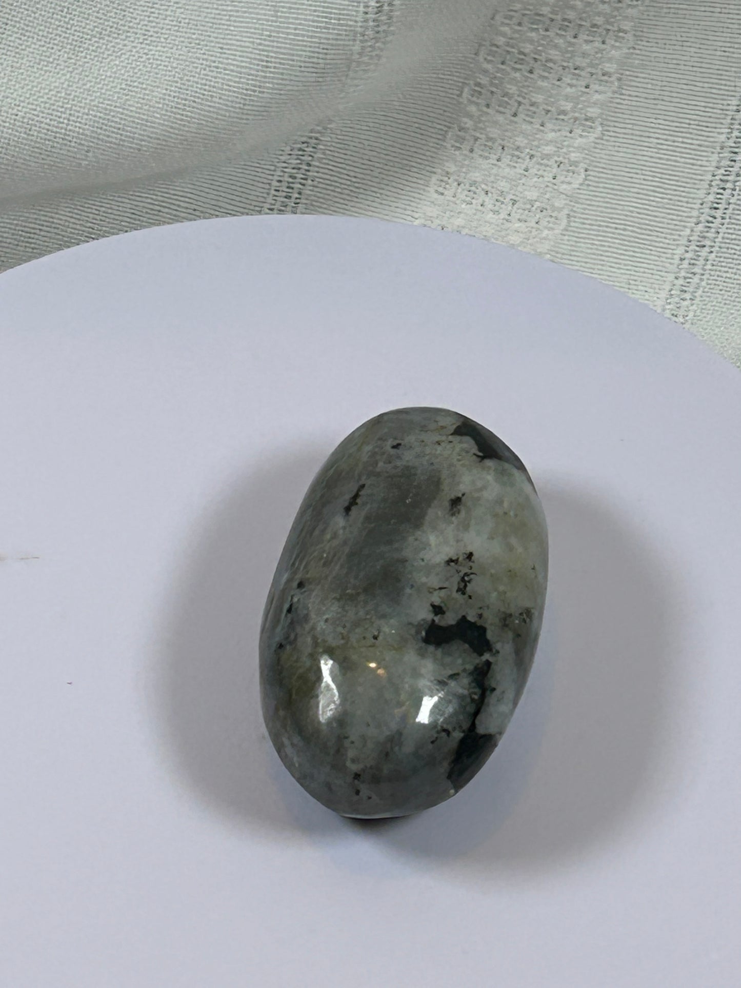 (#136) - LABRADORITE PALM STONE POLISHED - NEW