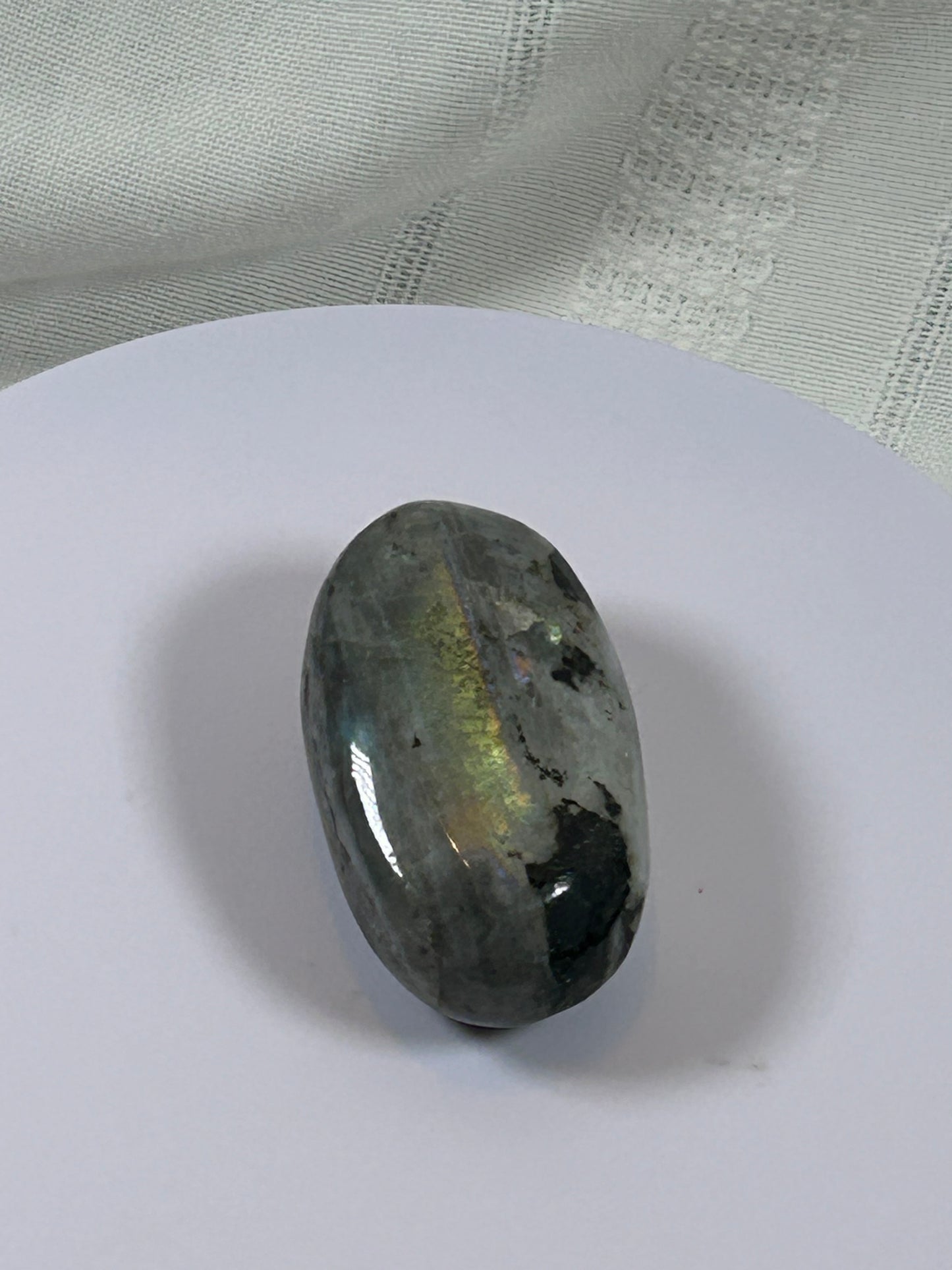 (#136) - LABRADORITE PALM STONE POLISHED - NEW