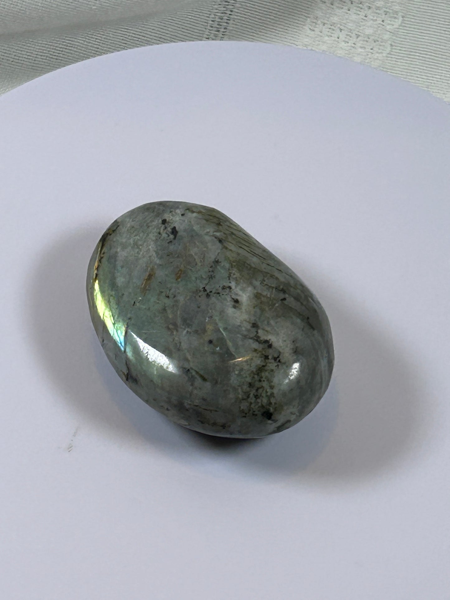 (#137) - LABRADORITE PALM STONE POLISHED - NEW