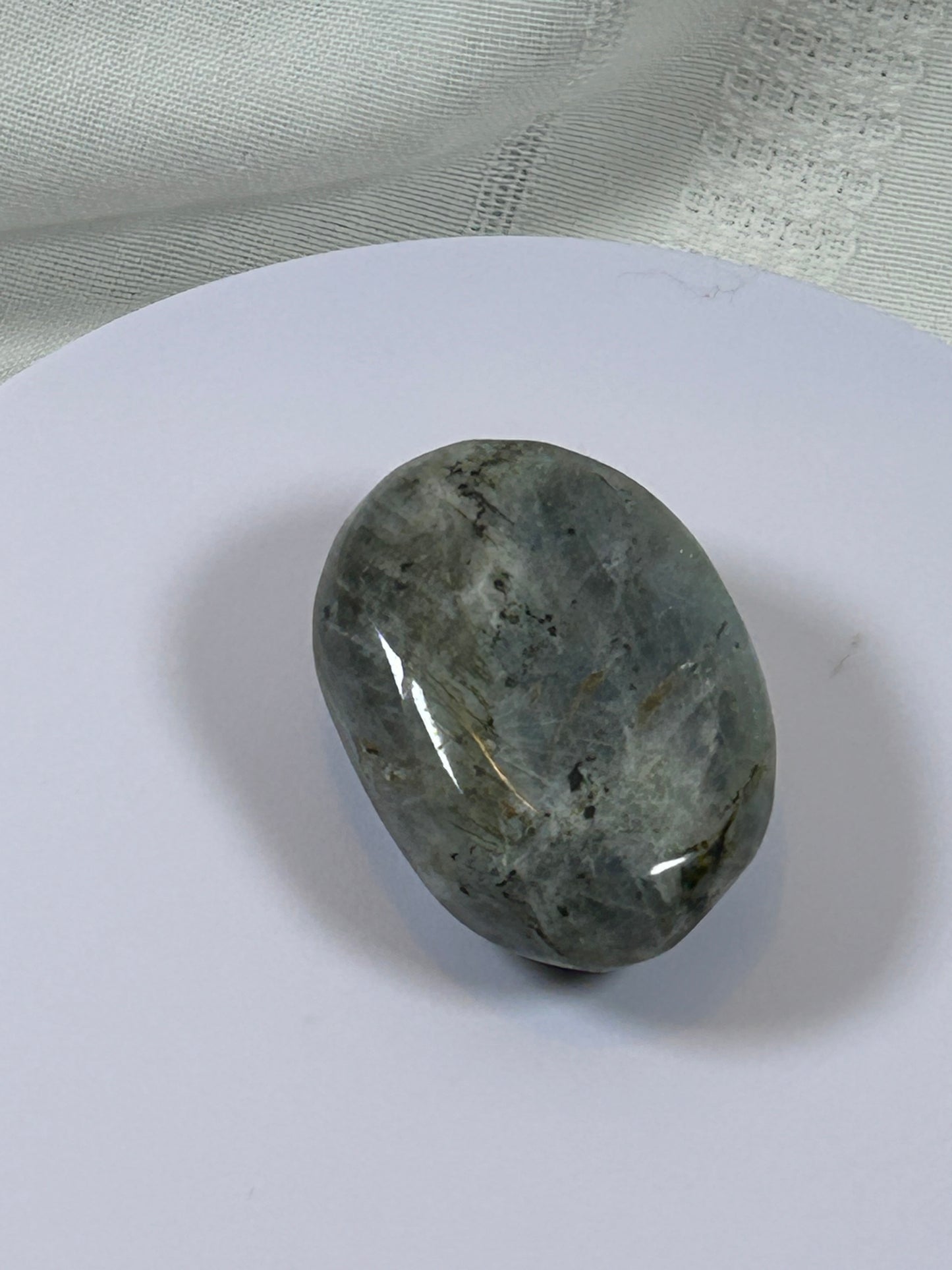 (#137) - LABRADORITE PALM STONE POLISHED - NEW
