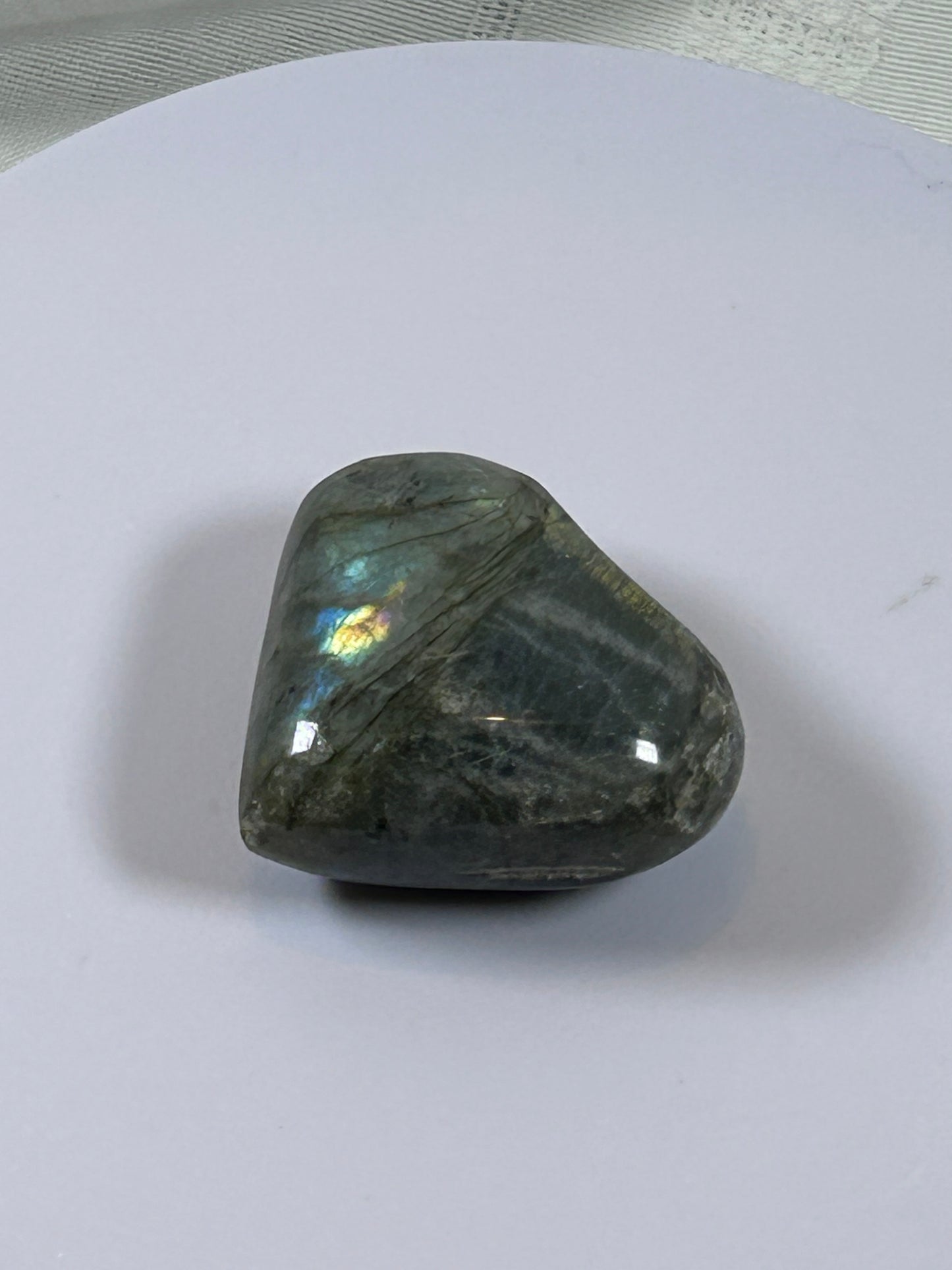 (#138) - LABRADORITE HEART STONE POLISHED - NEW