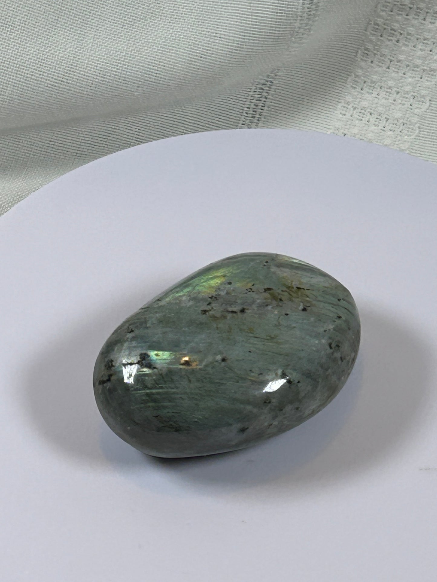 (#139) - LABRADORITE PALM STONE POLISHED - NEW