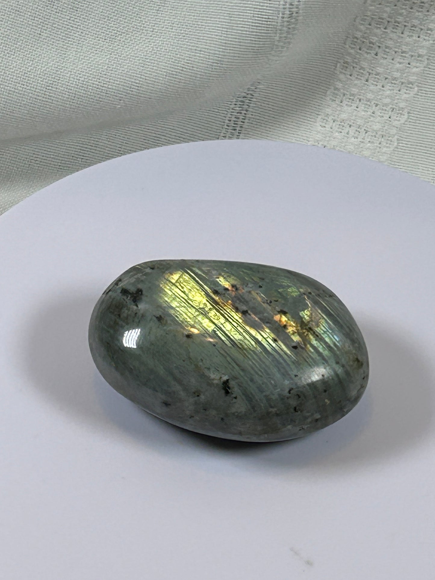 (#139) - LABRADORITE PALM STONE POLISHED - NEW