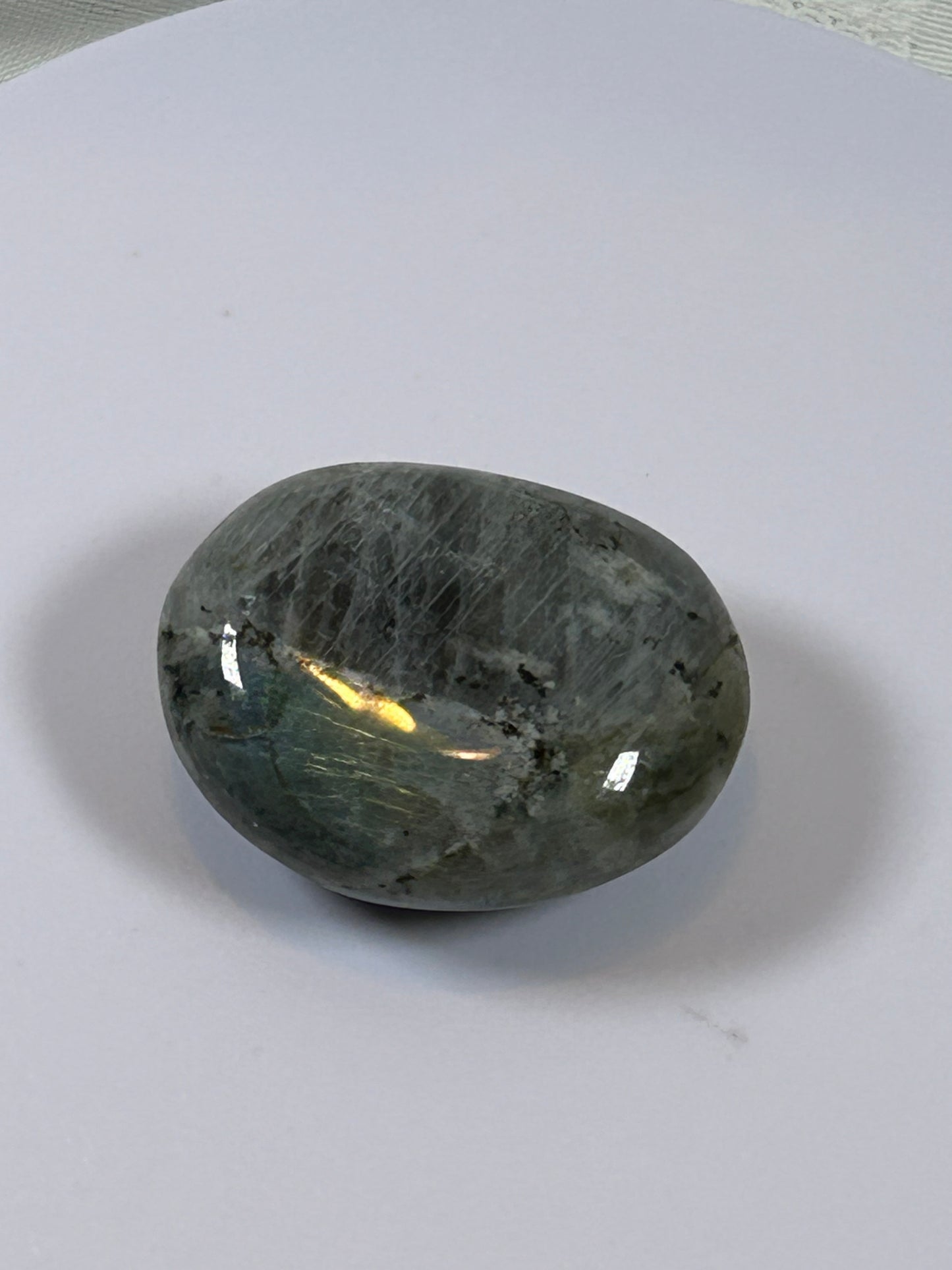 (#140) - LABRADORITE PALM STONE POLISHED - NEW