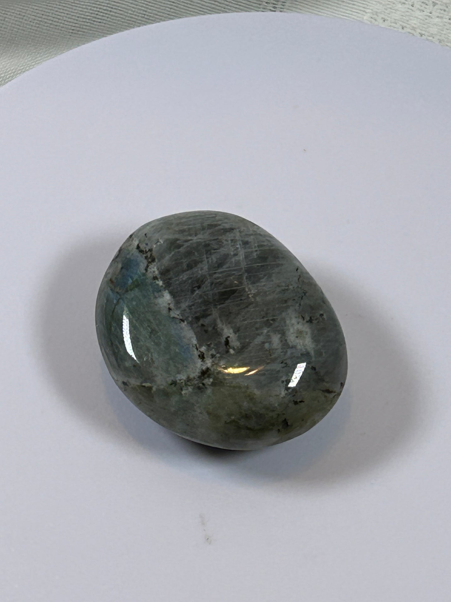 (#140) - LABRADORITE PALM STONE POLISHED - NEW