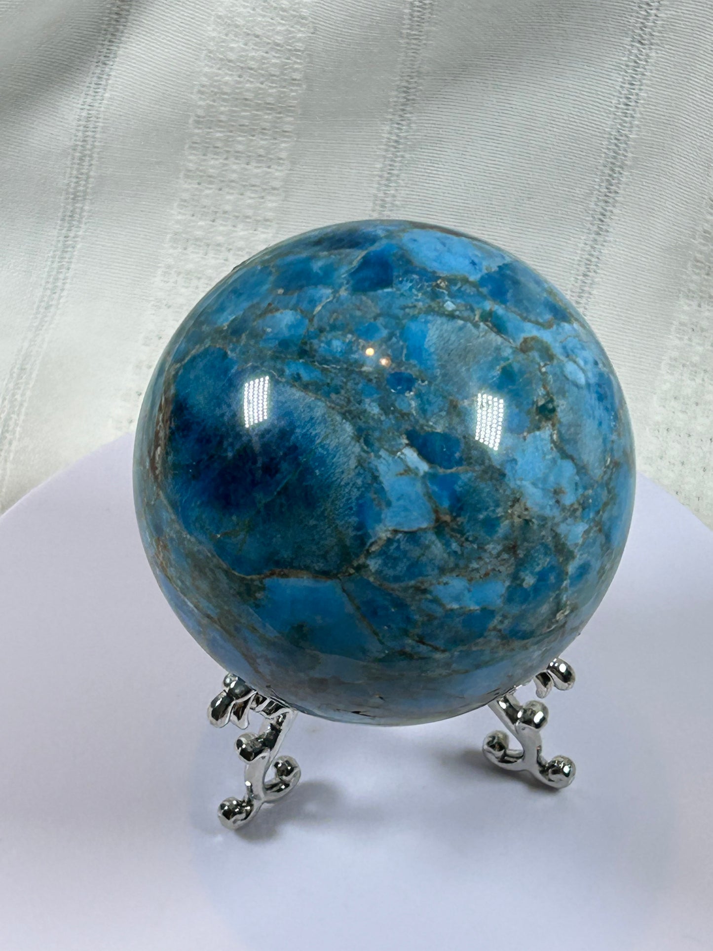 (#154) - BLUE APATITE SPHERE POLISHED - NEW