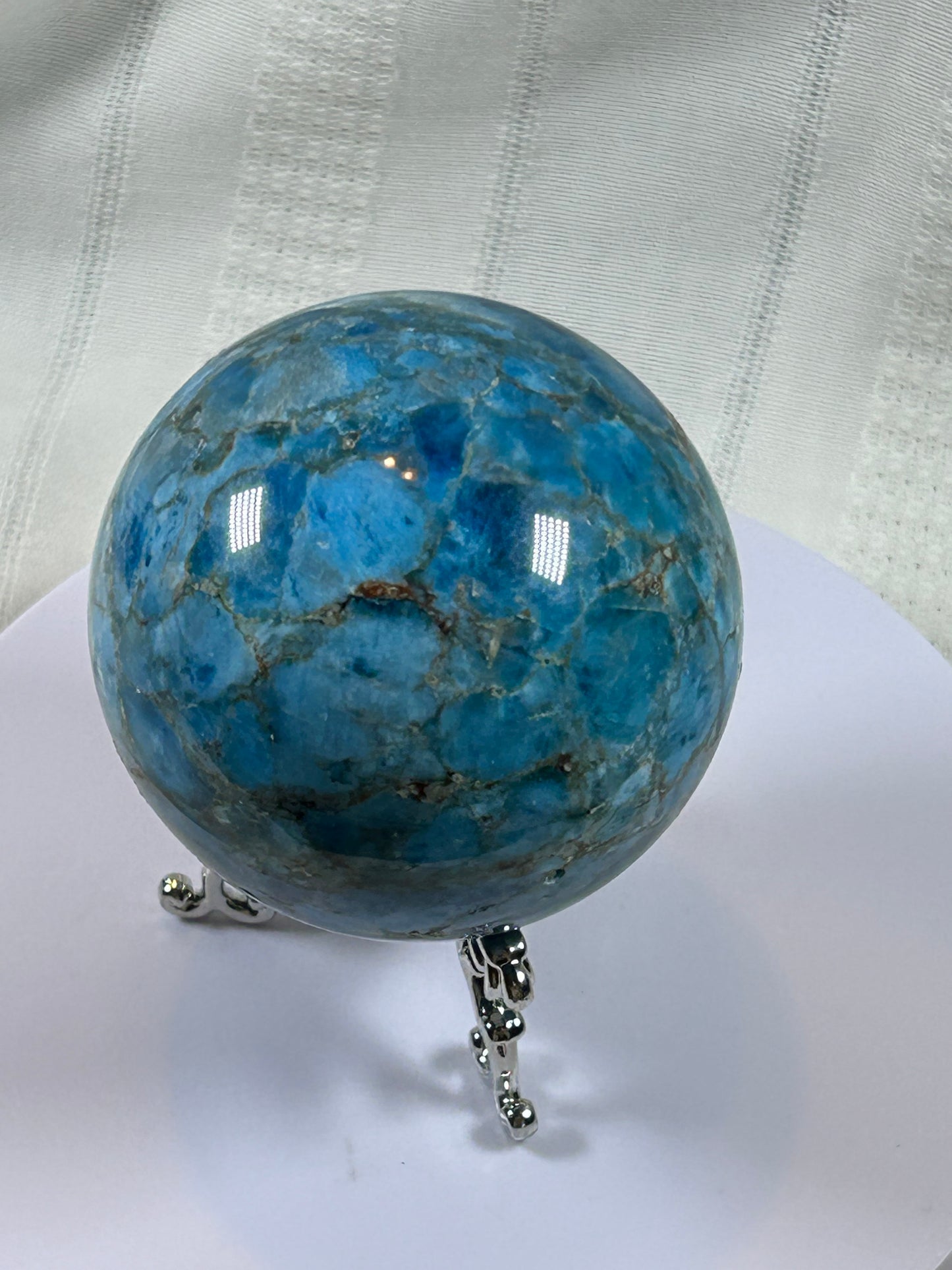 (#154) - BLUE APATITE SPHERE POLISHED - NEW