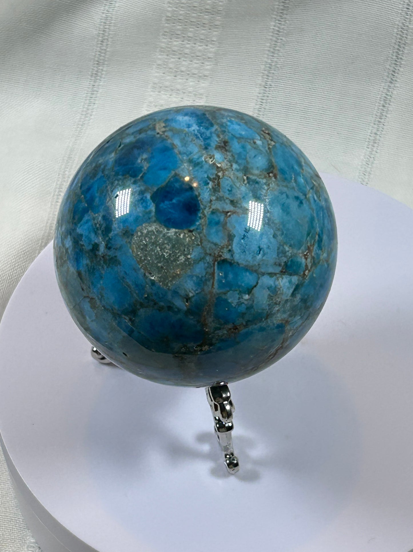 (#154) - BLUE APATITE SPHERE POLISHED - NEW