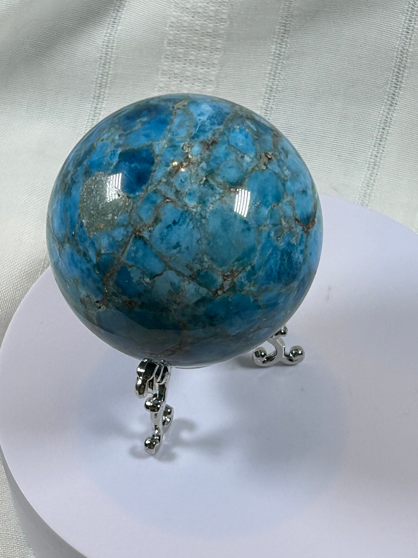 (#154) - BLUE APATITE SPHERE POLISHED - NEW