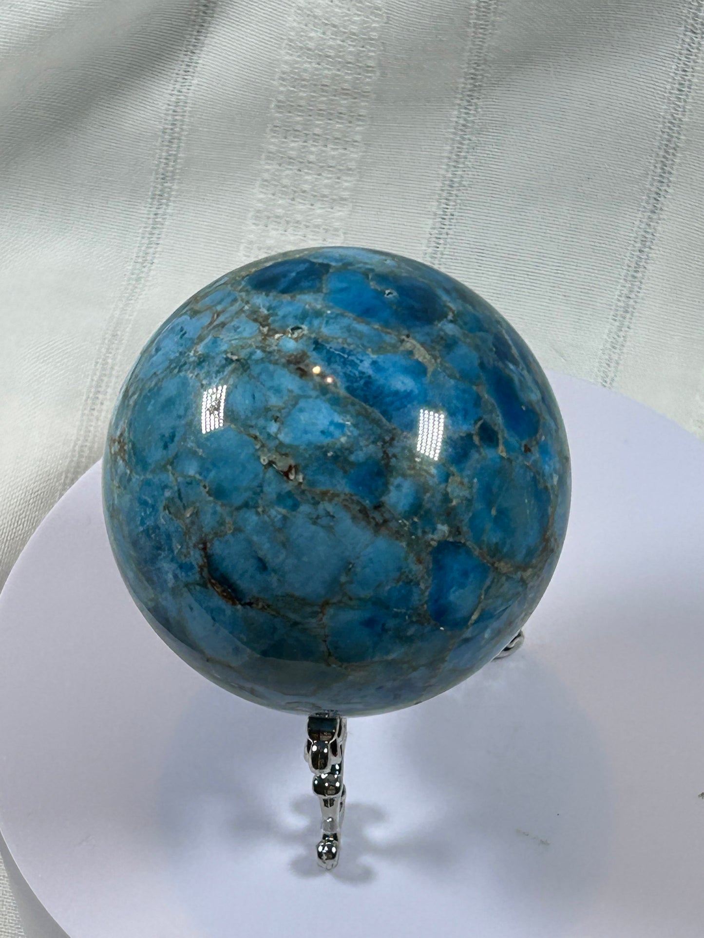 (#154) - BLUE APATITE SPHERE POLISHED - NEW