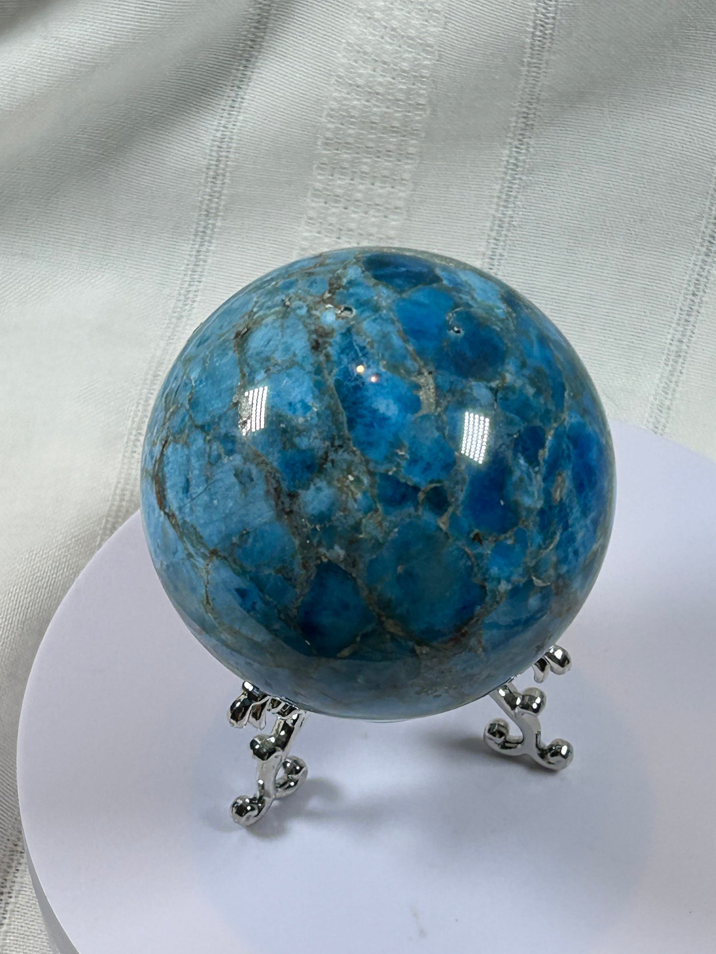 (#154) - BLUE APATITE SPHERE POLISHED - NEW
