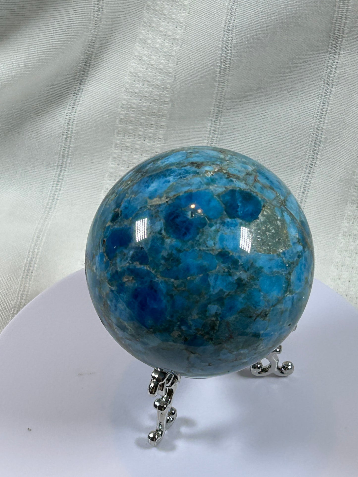 (#154) - BLUE APATITE SPHERE POLISHED - NEW