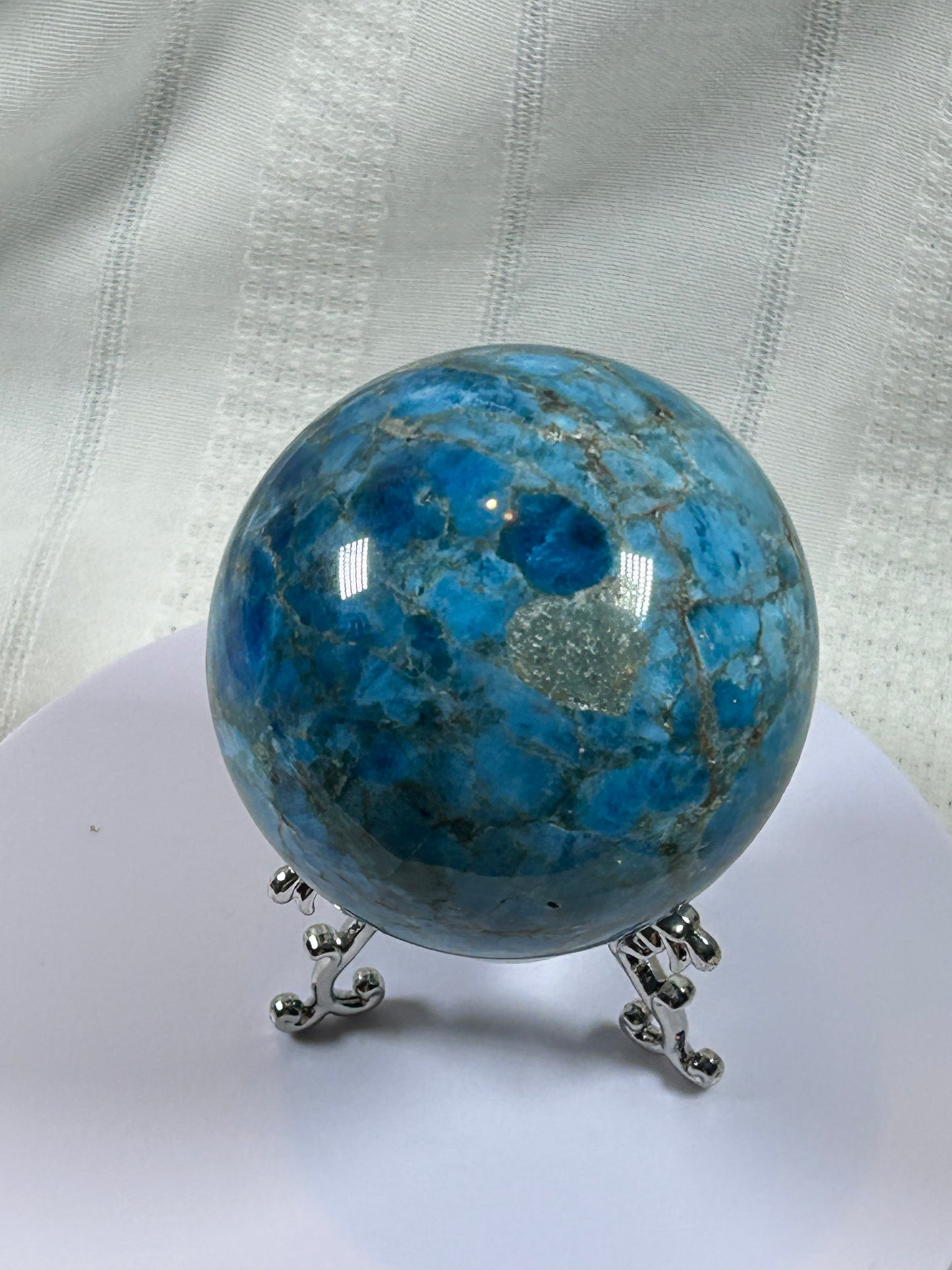 (#154) - BLUE APATITE SPHERE POLISHED - NEW
