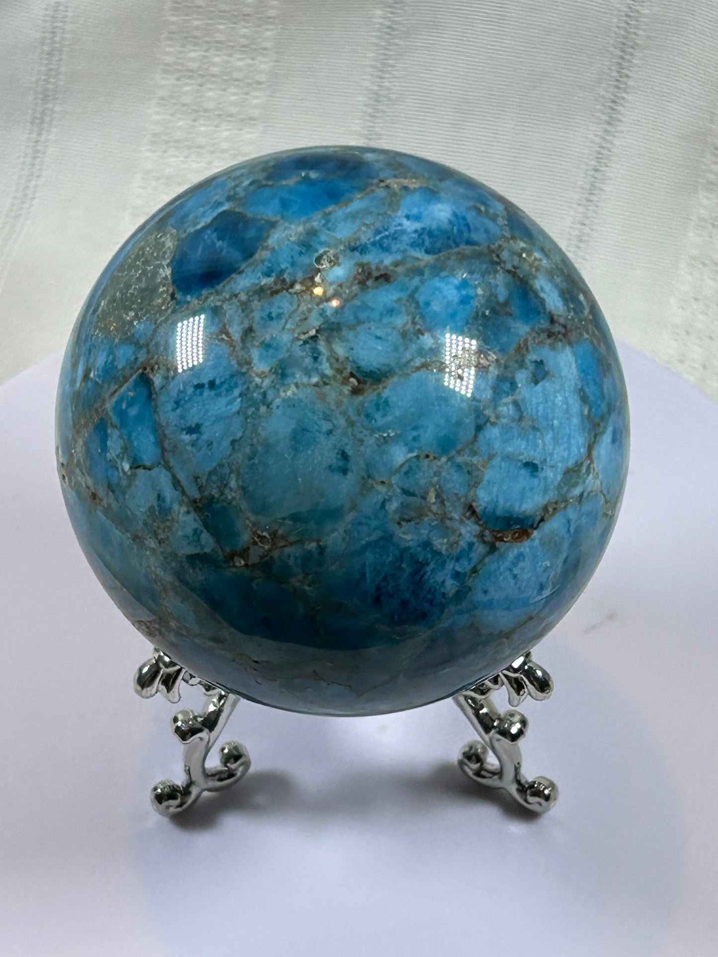 (#154) - BLUE APATITE SPHERE POLISHED - NEW