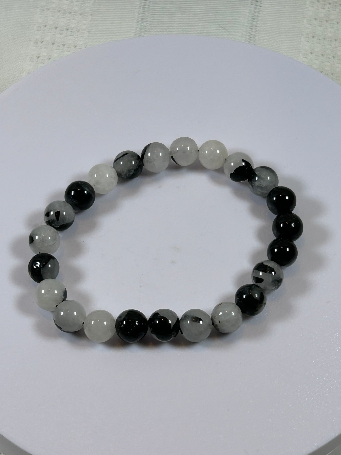 (#163) - BLACK TOURMALINE CRYSTAL BRACELET - NEW