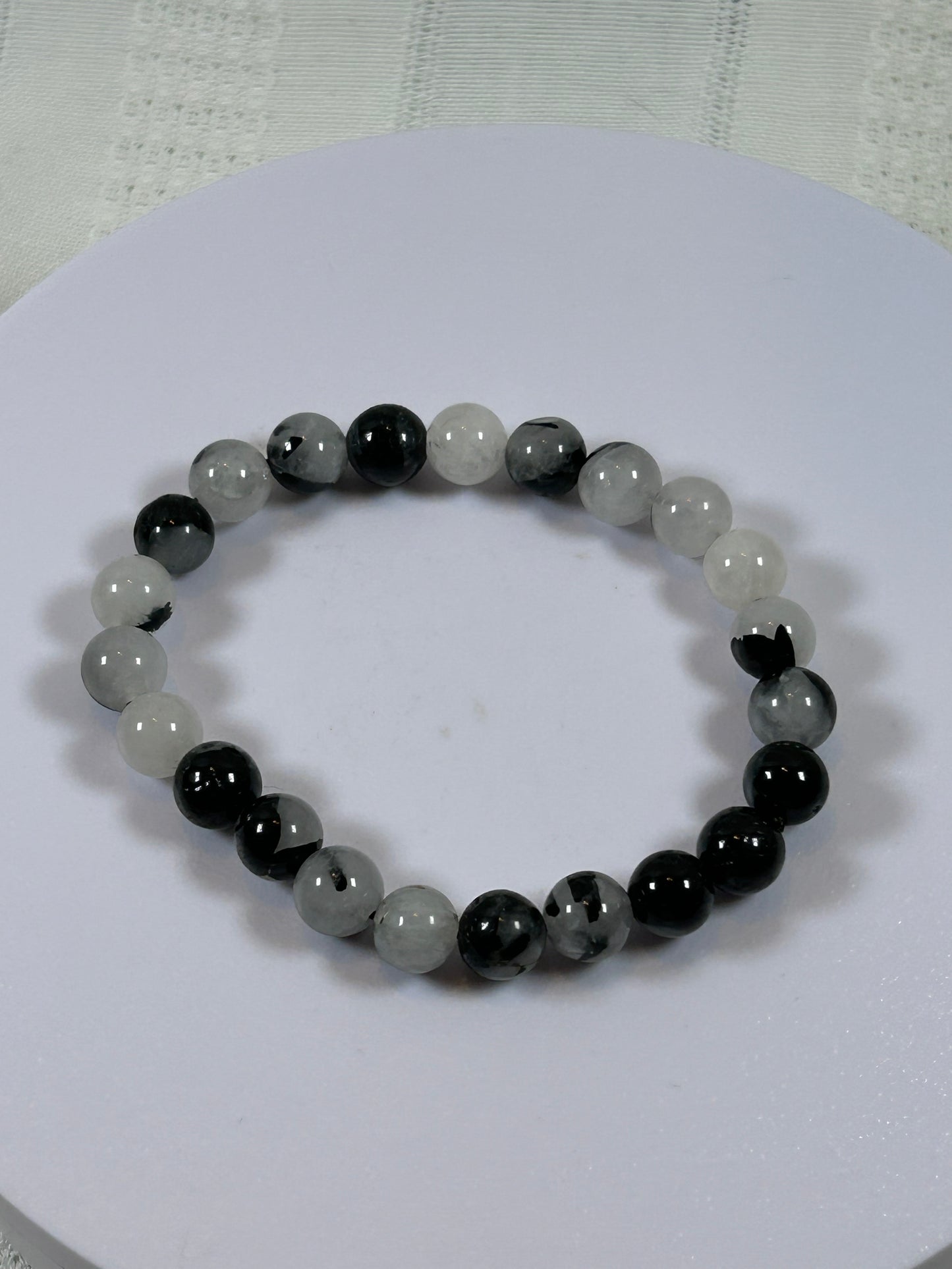 (#163) - BLACK TOURMALINE CRYSTAL BRACELET - NEW