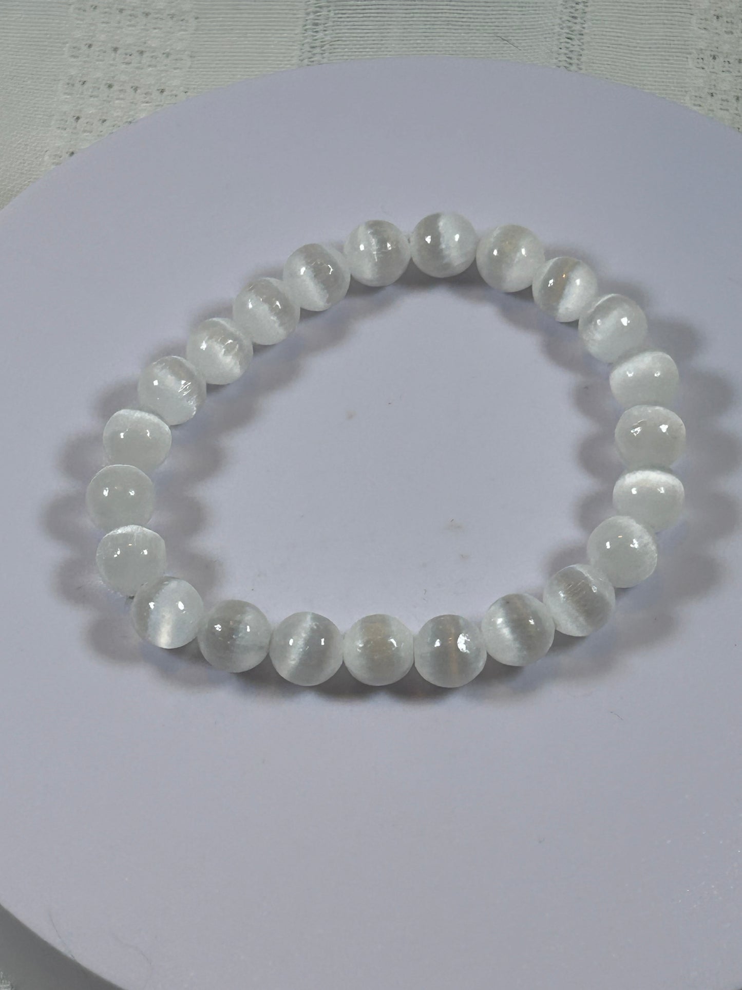 (#165) - SATIN SELENITE CRYSTAL BRACELET - NEW