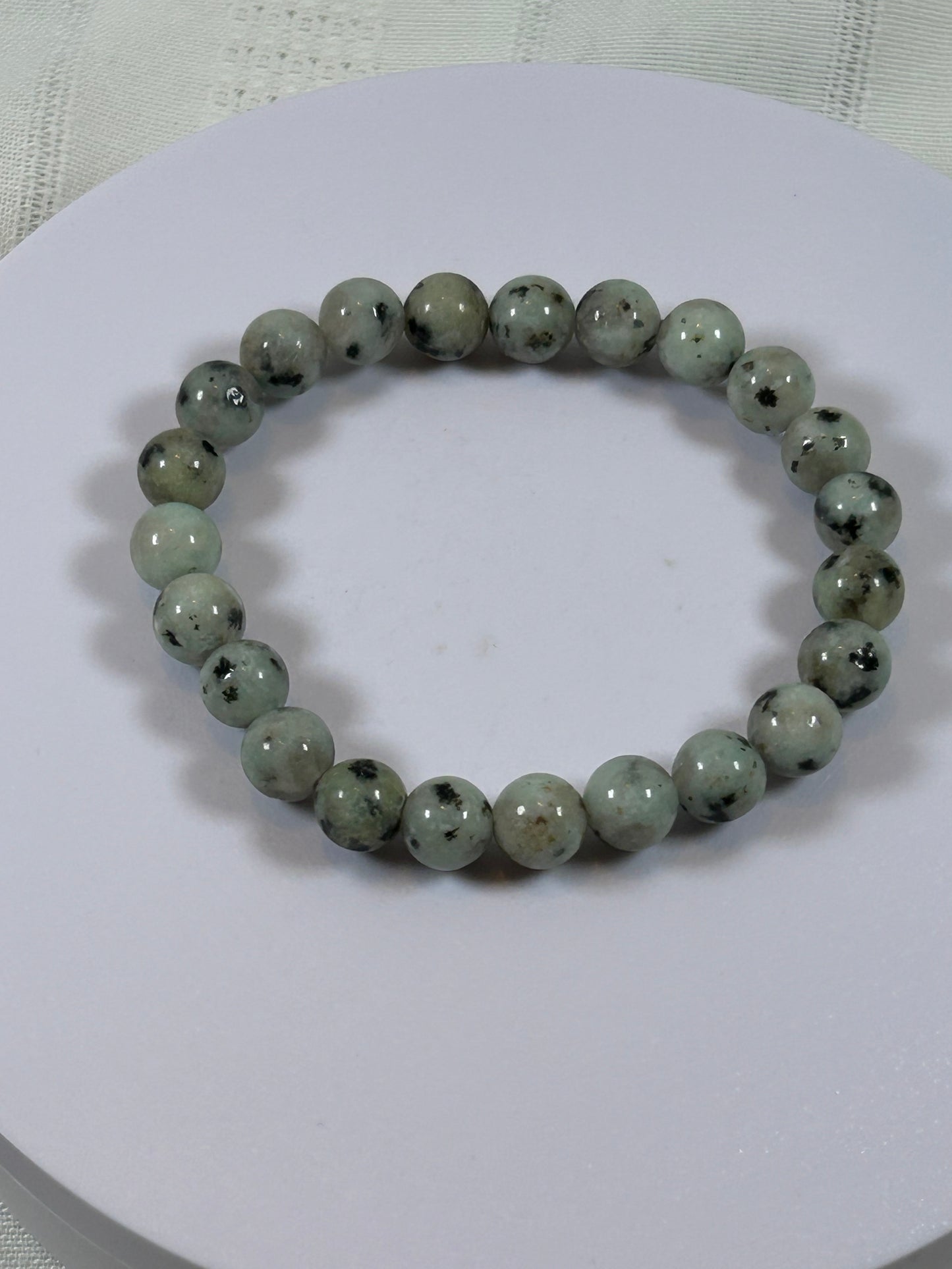 (#178) - KIWI JASPER CRYSTAL BRACELET - NEW