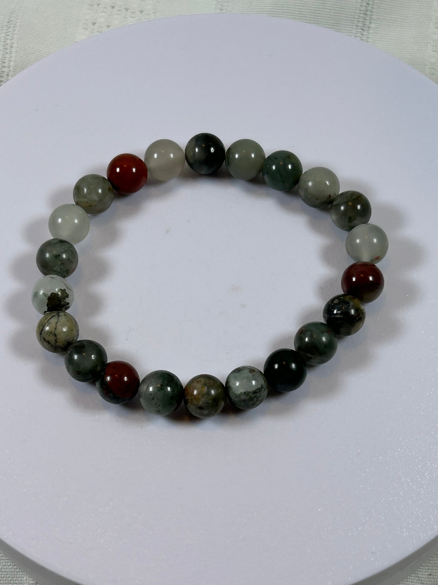 AFRICAN BLOODSTONE CRYSTAL BRACELET - NEW