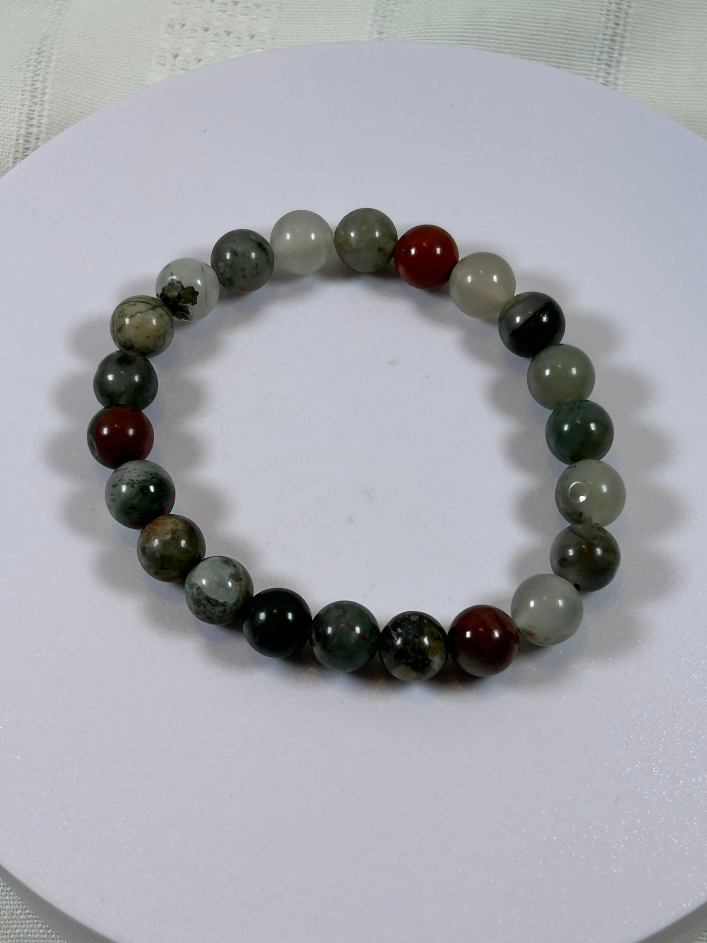 AFRICAN BLOODSTONE CRYSTAL BRACELET - NEW