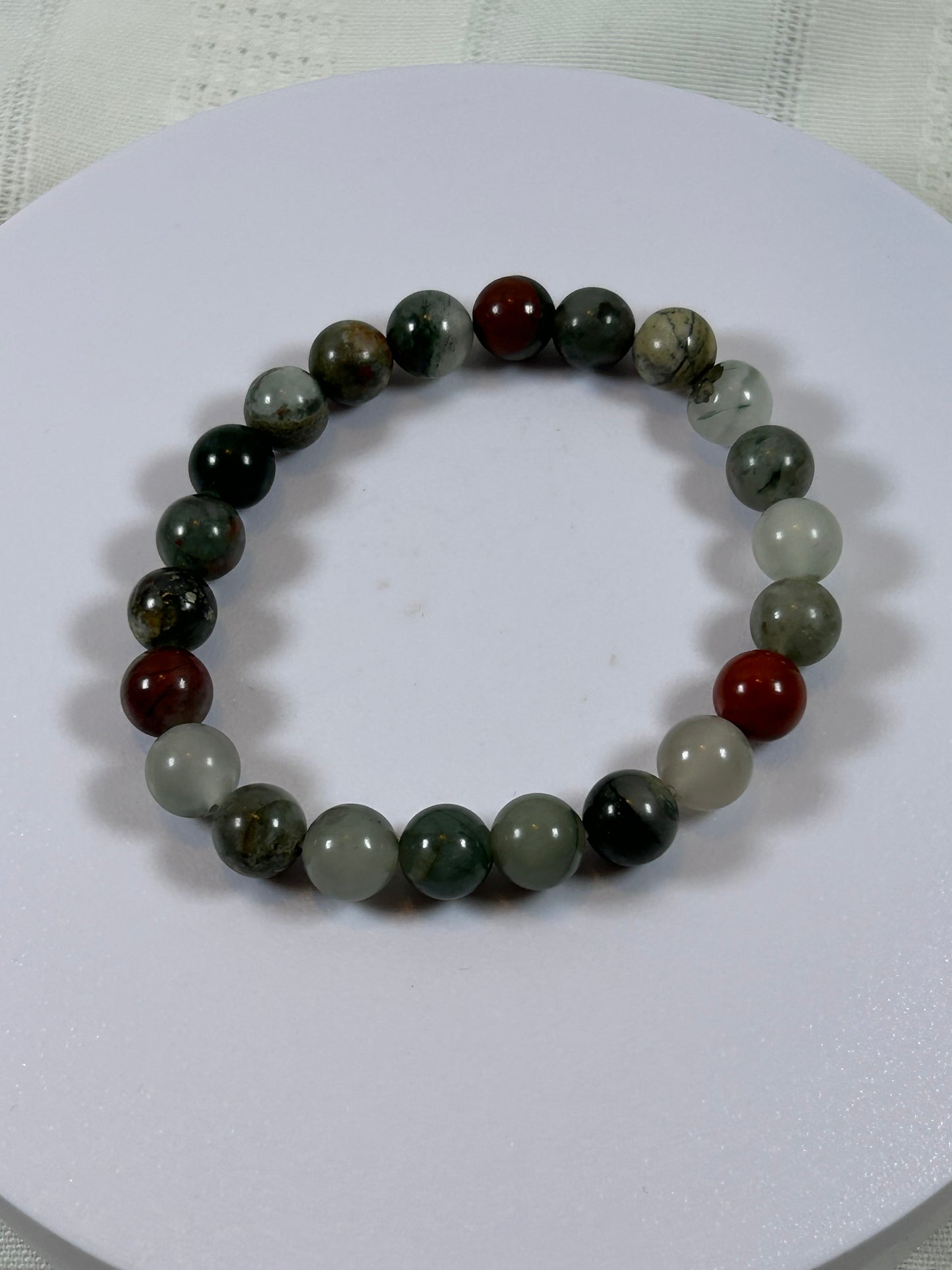 AFRICAN BLOODSTONE CRYSTAL BRACELET - NEW