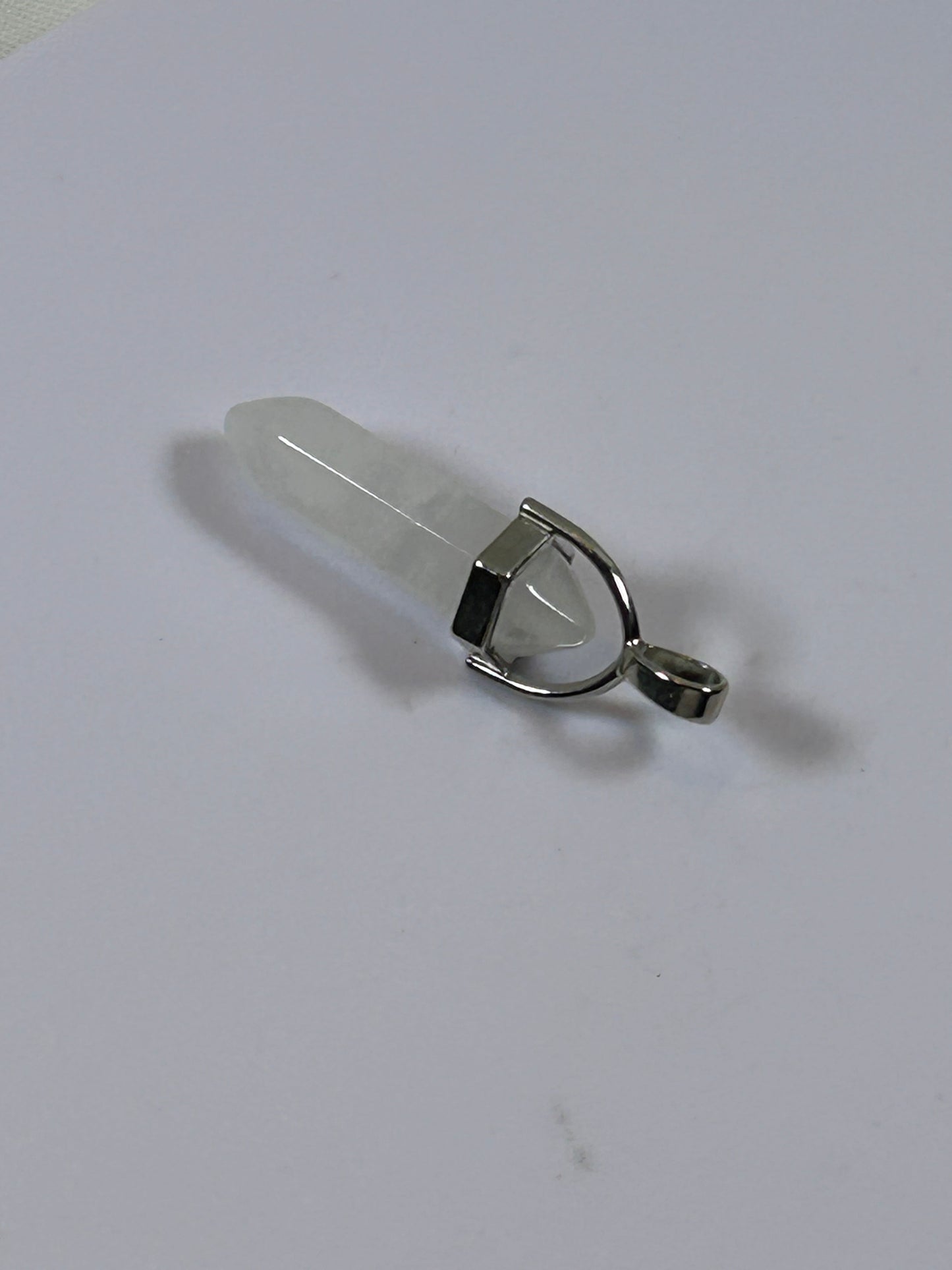 (#207) - CLEAR CRYSTAL QUARTZ DOUBLE POINT PENDANT - NEW